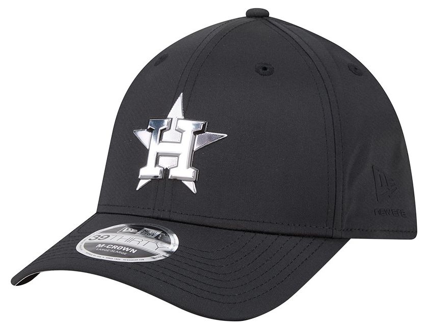 New Era Adult Houston Astros Black Metallic 39Thirty Stretch Fit Hat