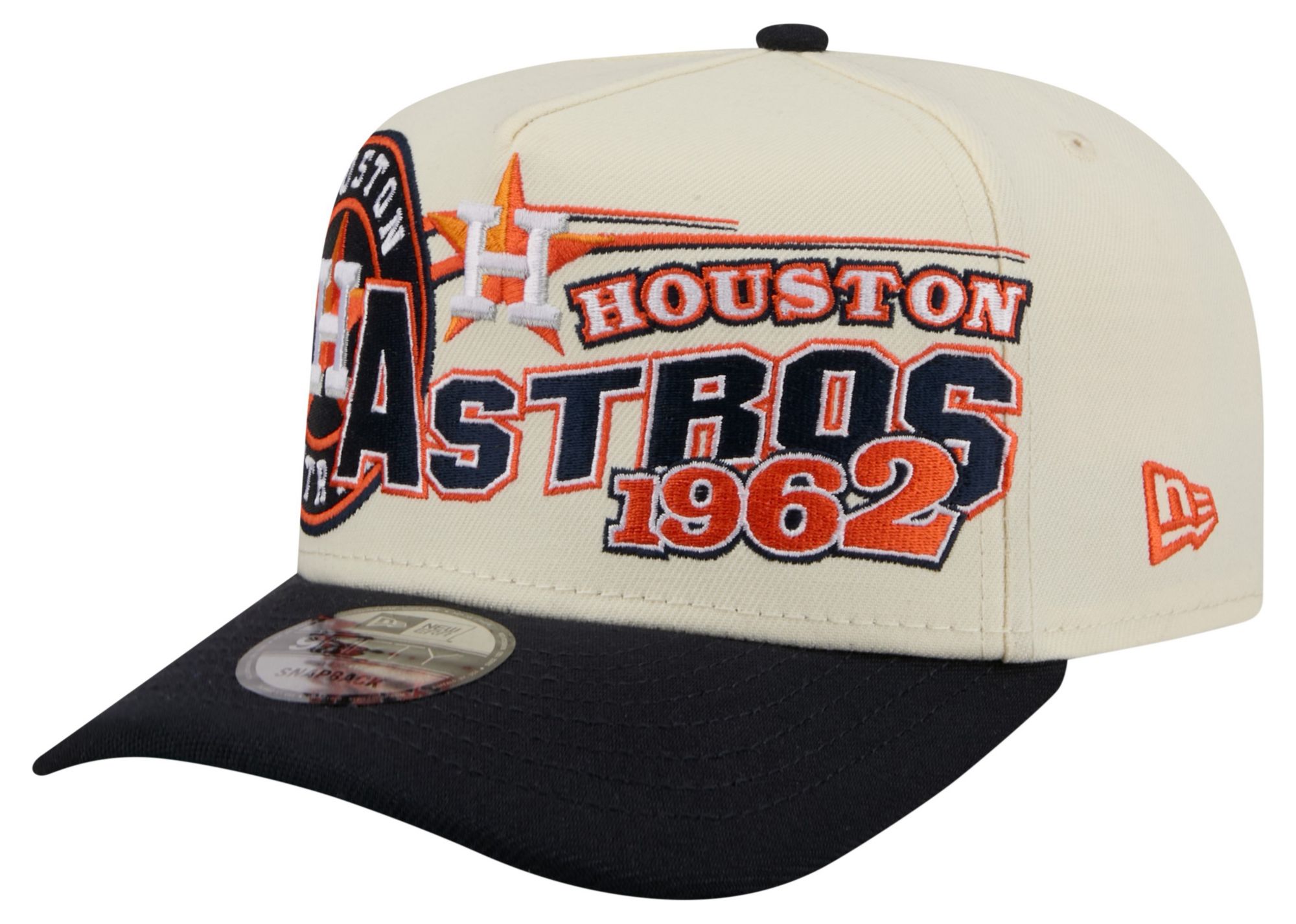 New Era Adult Houston Astros Cream Classic 9Fifty Adjustable Hat