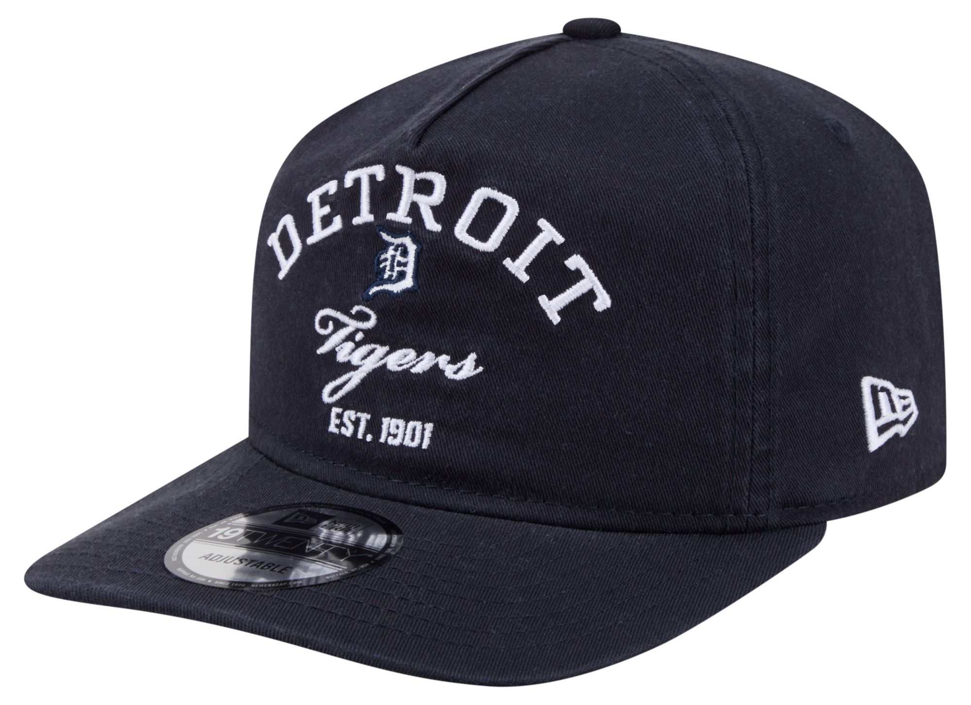 New Era Adult Detroit Tigers Navy 19Twenty Stacked Adjustable Hat