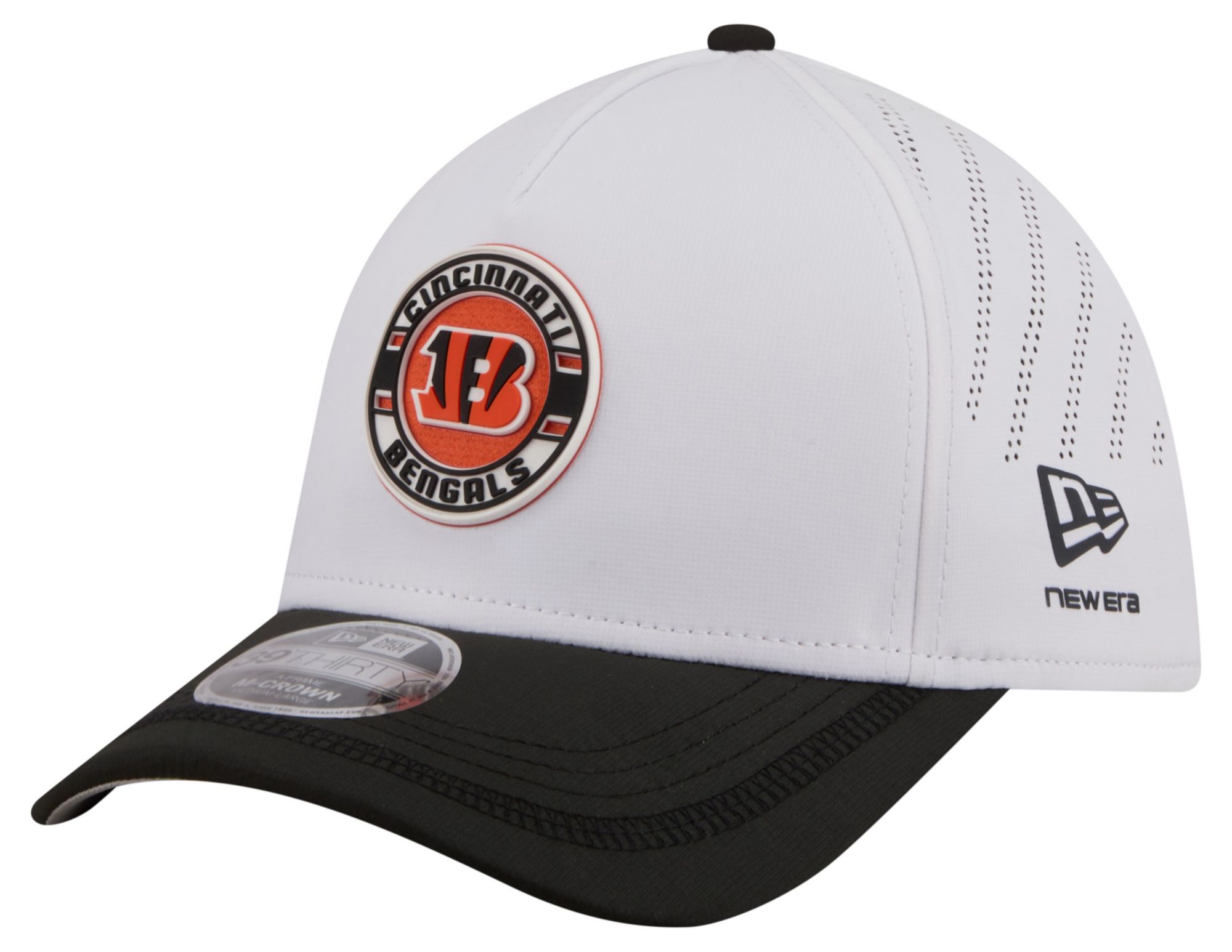 New Era Adult Cincinnati Bengals White A-Frame Patch 39Thirty Stretch Fit Hat