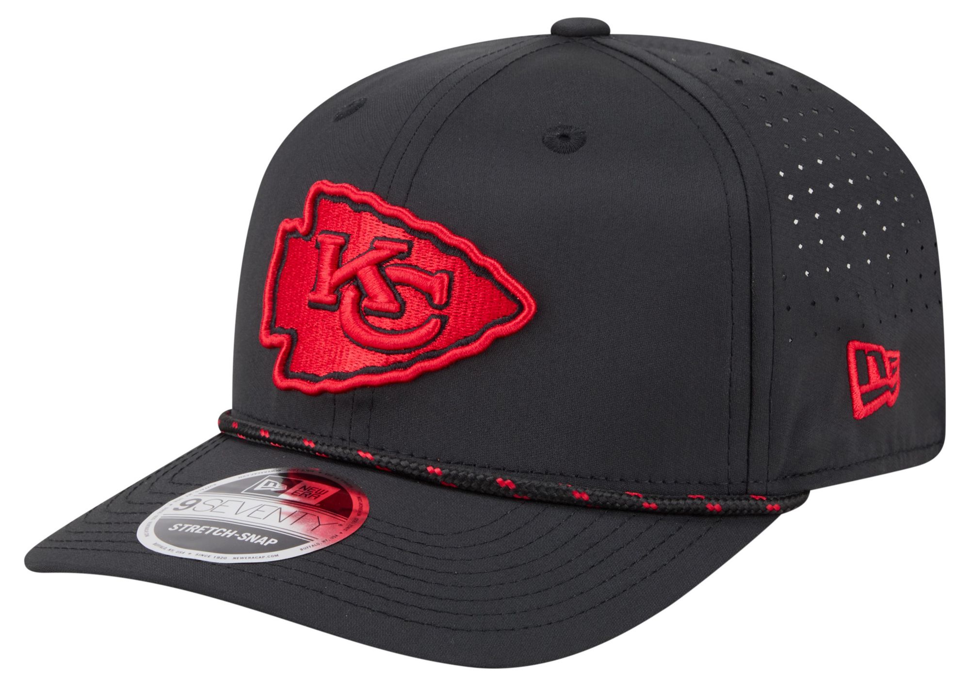 New Era Adult Kansas City Chiefs Black Rope 9Seventy Adjustable Hat