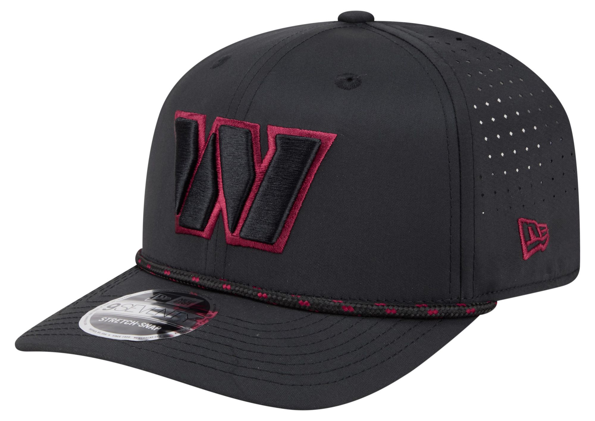 New Era Adult Washington Commanders Black Rope 9Seventy Adjustable Hat