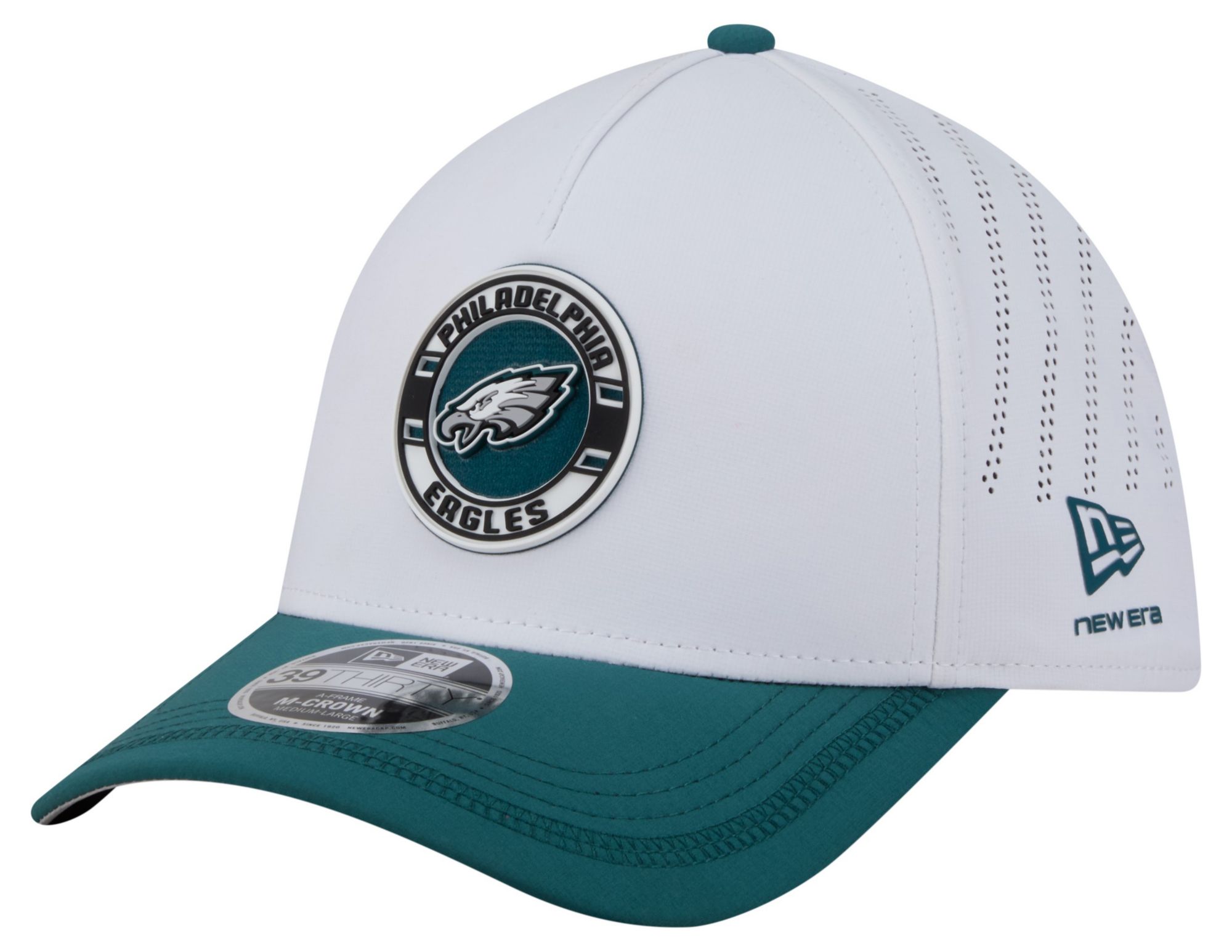 New Era Adult Philadelphia Eagles White A-Frame Patch 39Thirty Stretch Fit Hat