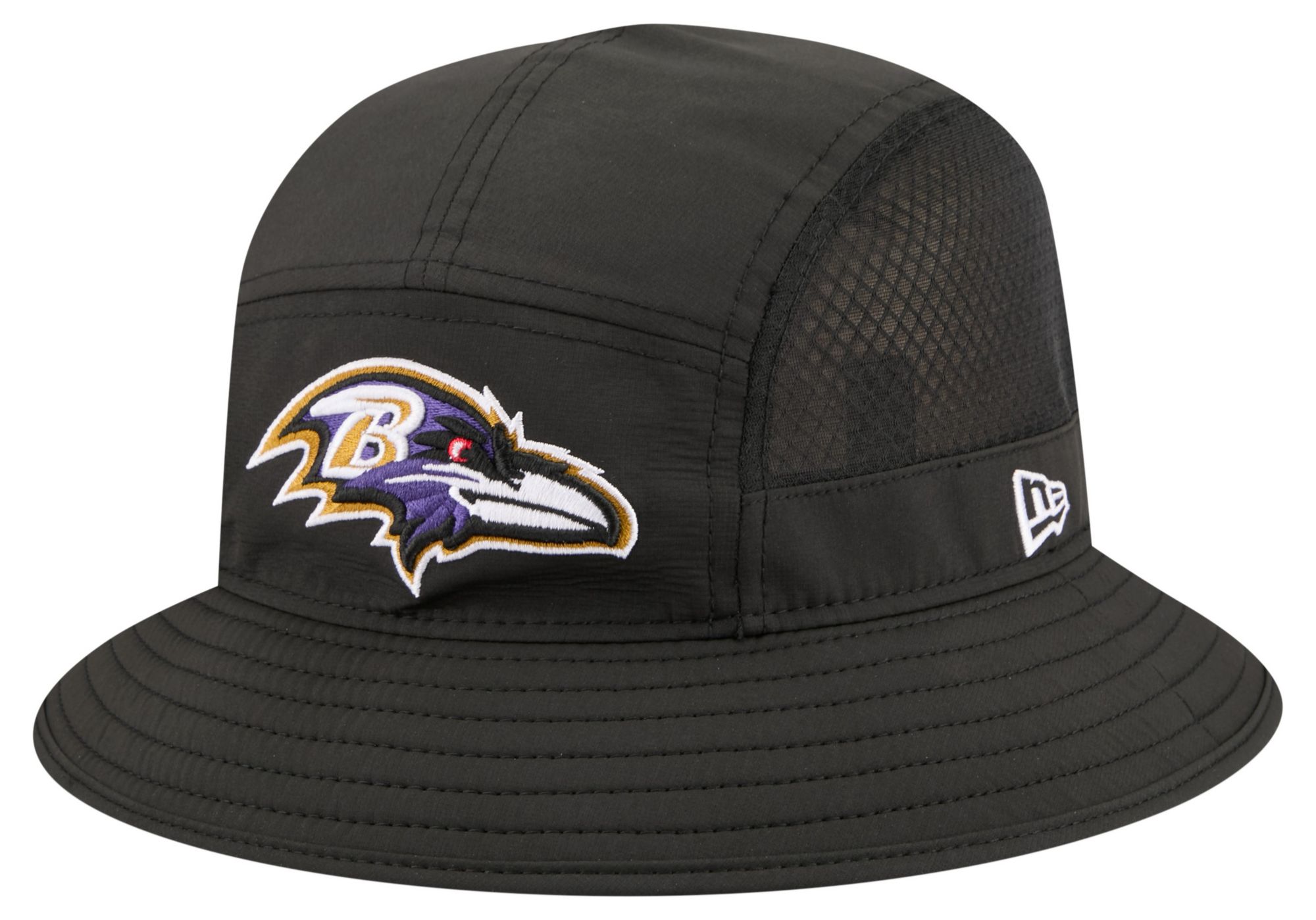 New Era Adult Baltimore Ravens Black Mesh Bucket Hat