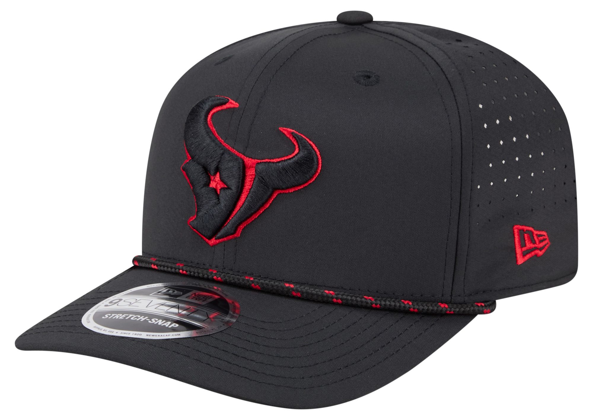 New Era Adult Houston Texans Black Rope 9Seventy Adjustable Hat