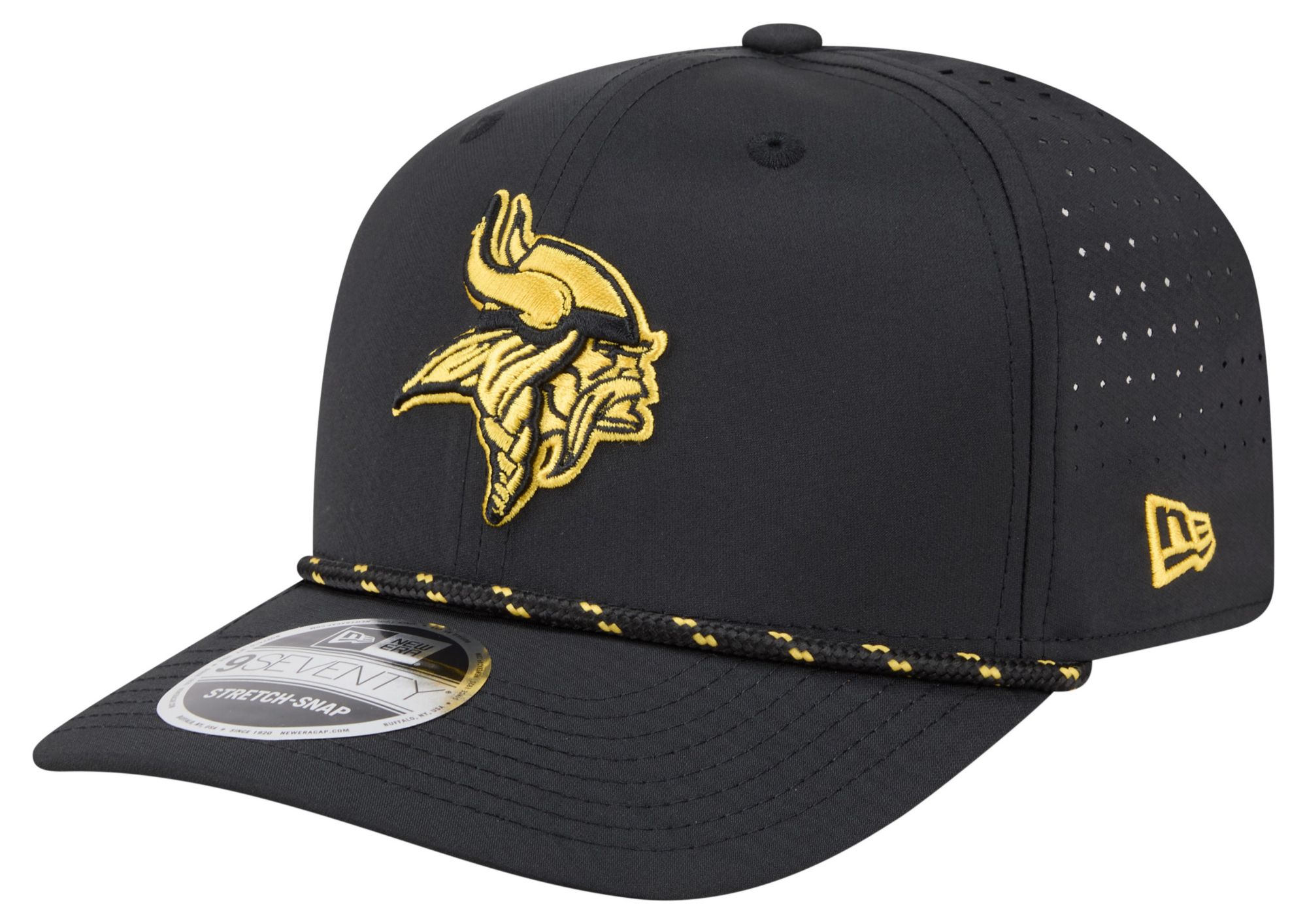 New Era Adult Minnesota Vikings Black Rope 9Seventy Adjustable Hat