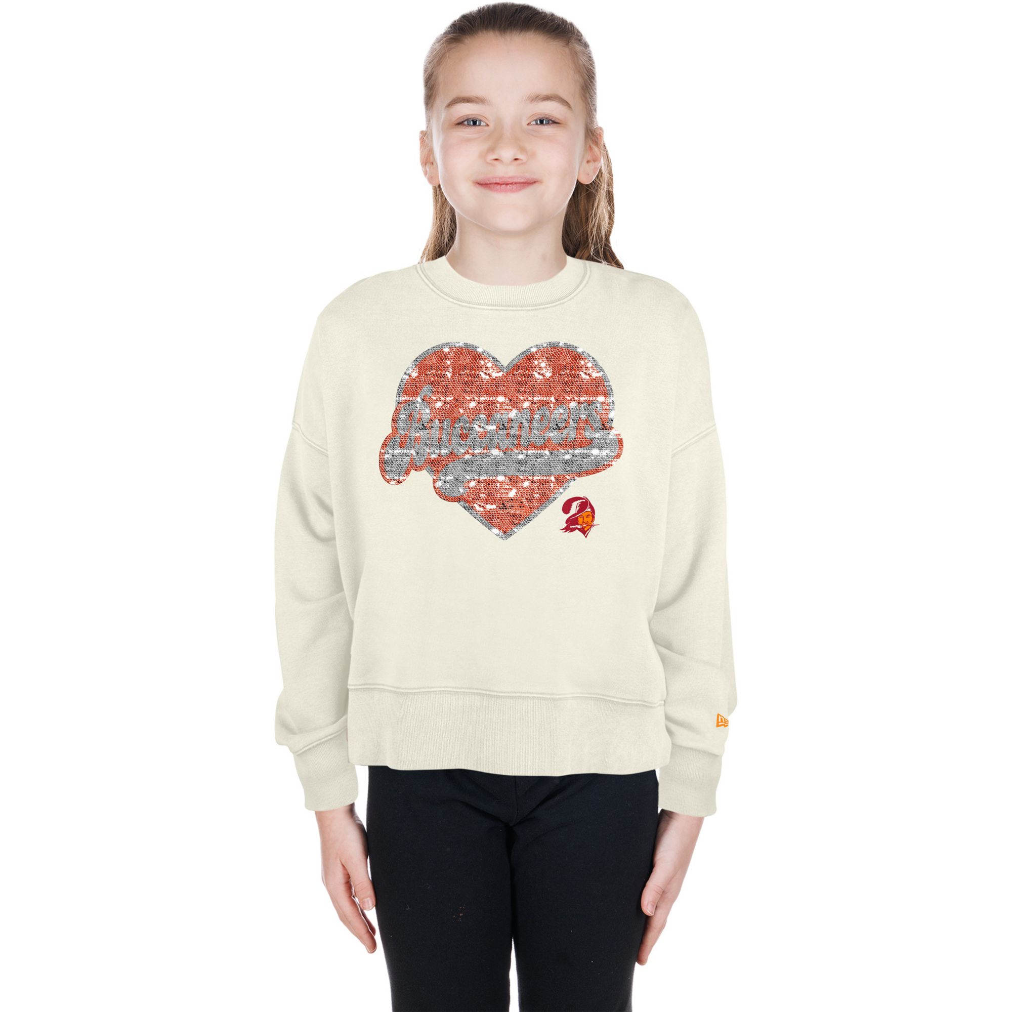 New Era Girls' Tampa Bay Buccaneers Sequin Crewneck Sweatshirt