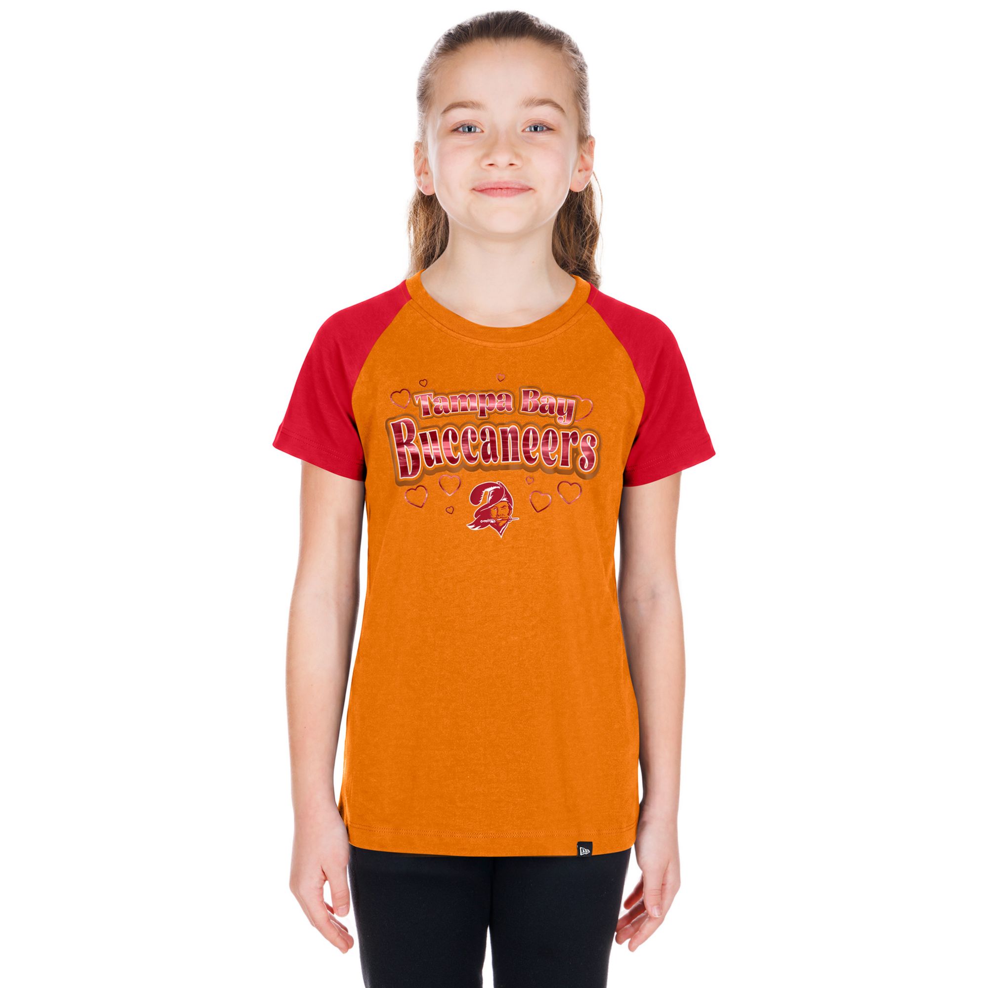 New Era Girls' Tampa Bay Buccaneers Orange Raglan T-Shirt