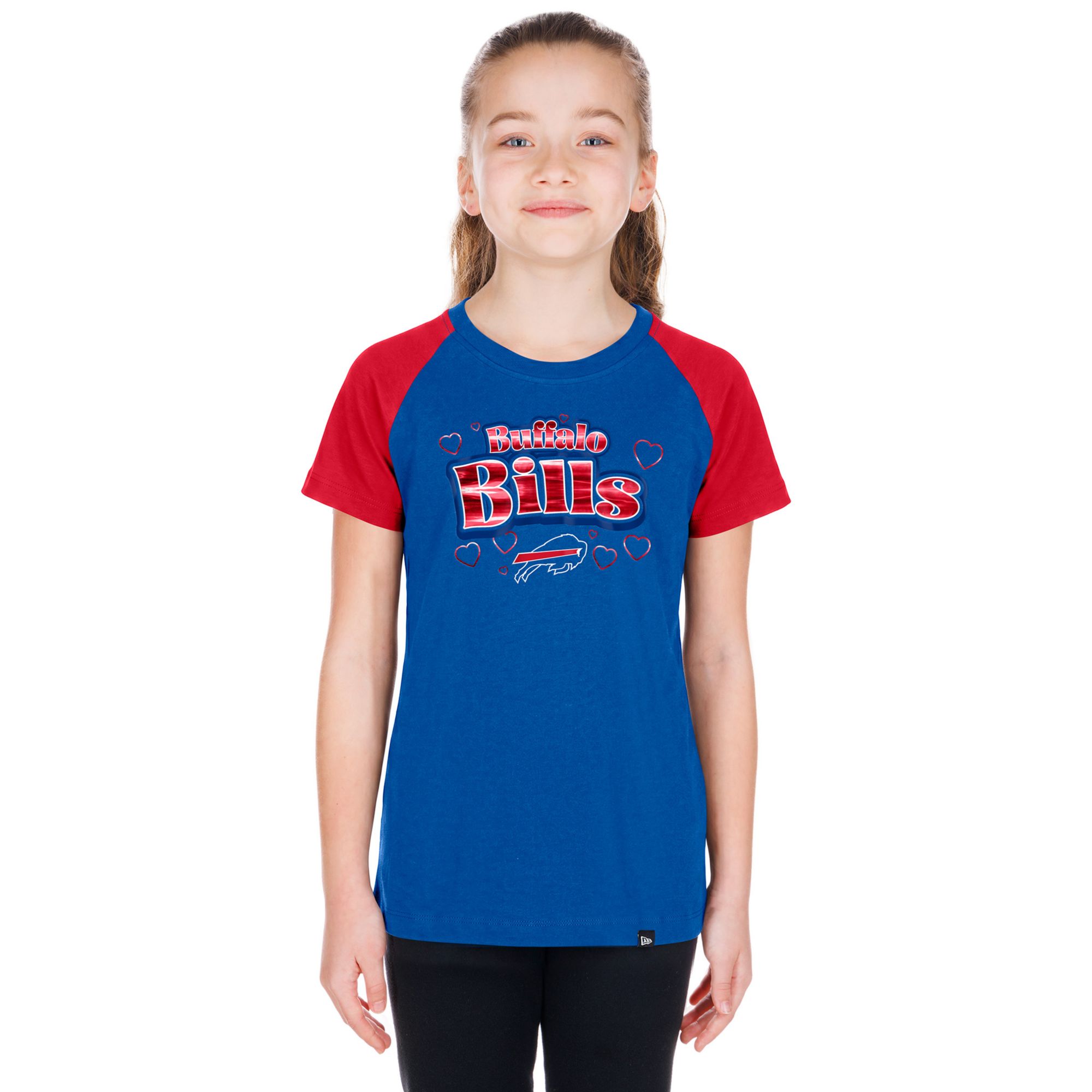 New Era Girls' Buffalo Bills Blue Raglan T-Shirt