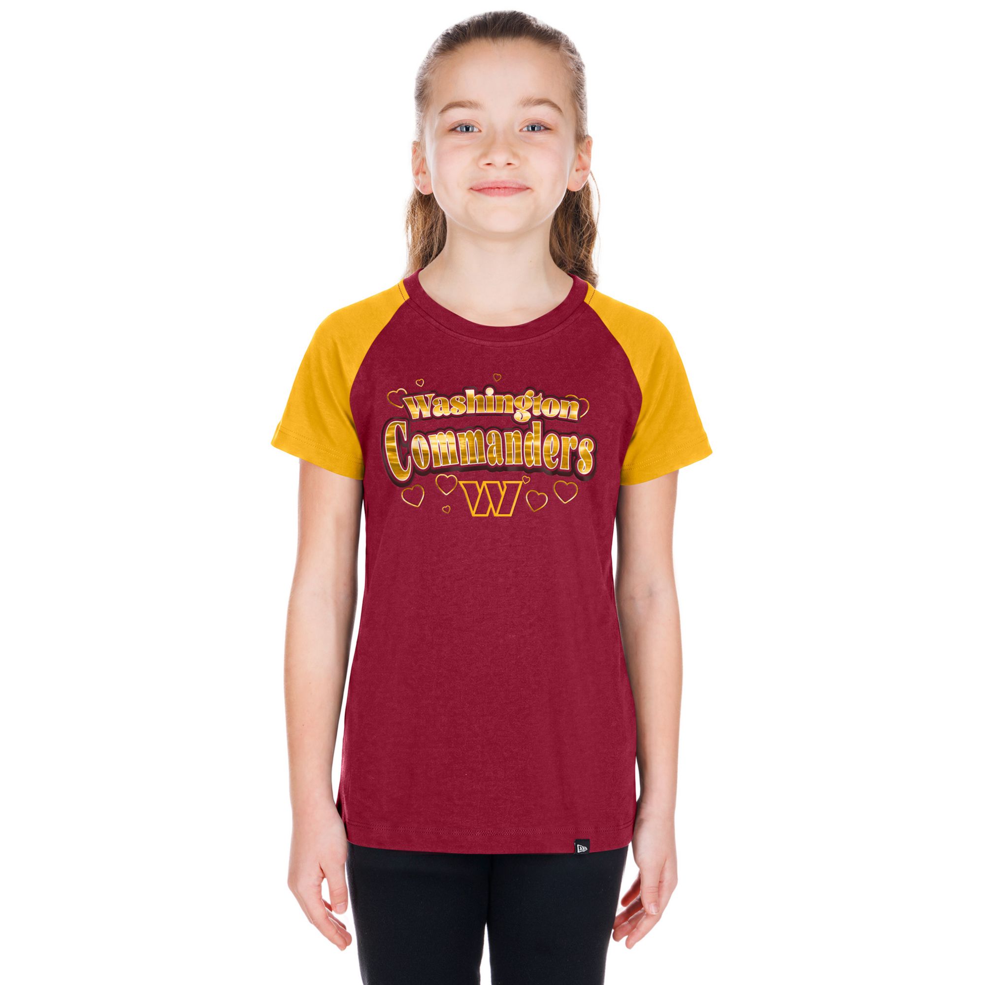 New Era Girls' Washington Commanders Red Raglan T-Shirt