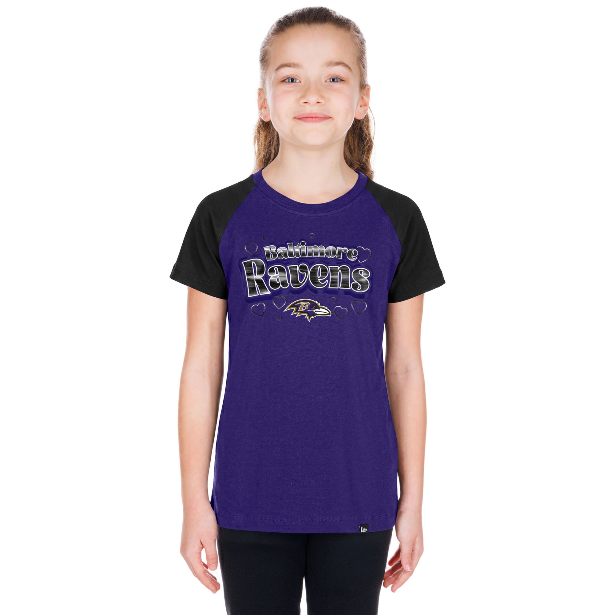 New Era Girls' Baltimore Ravens Purple Raglan T-Shirt