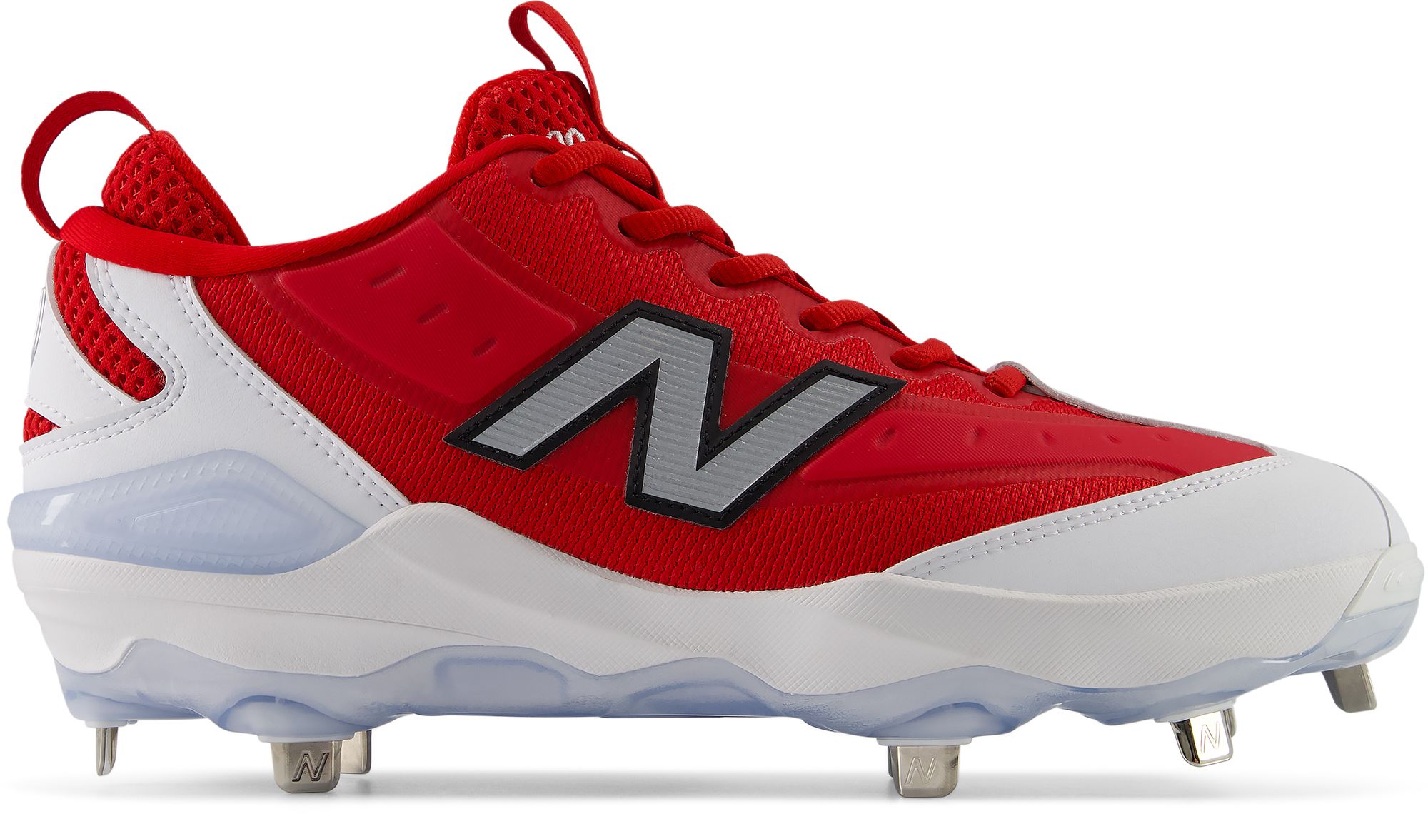 New Balance Fresh Foam 3000 V8 Metal Baseball Cleats, Size 11.5, Red/White
