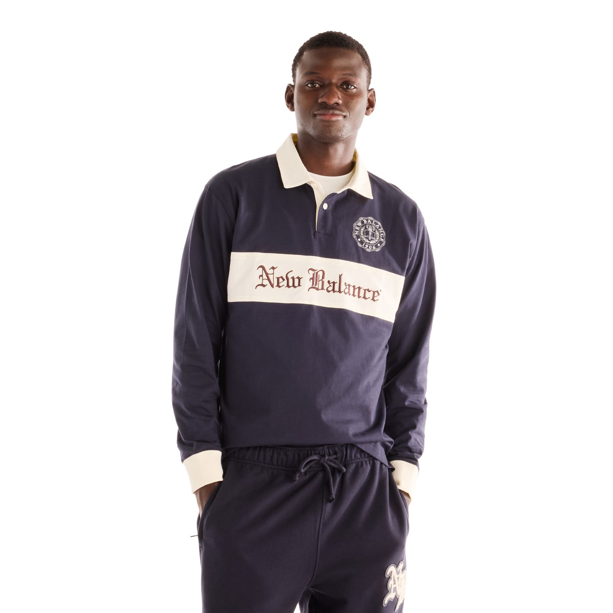 New Balance Men's Varsity Old English Rugby, Medium, Dark Night