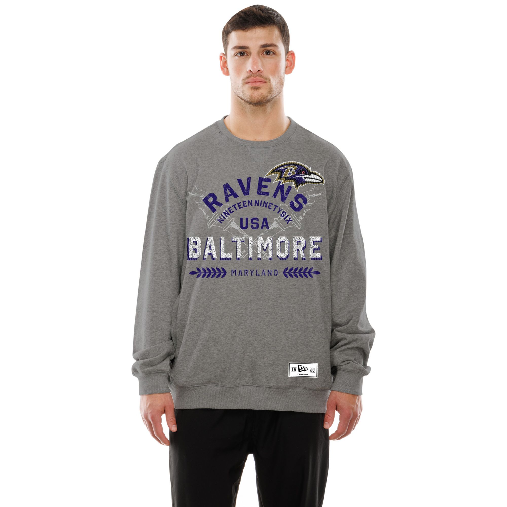 New Era Men's Baltimore Ravens Puff Crewneck Sweatshirt