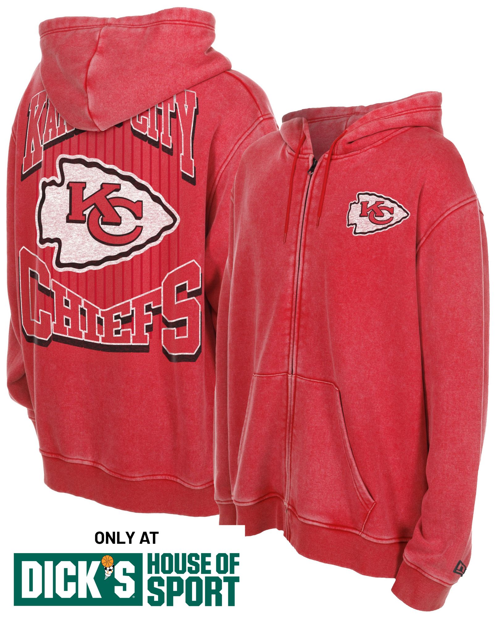 New Era Men's Kansas City Chiefs Washed Full-Zip Hoodie
