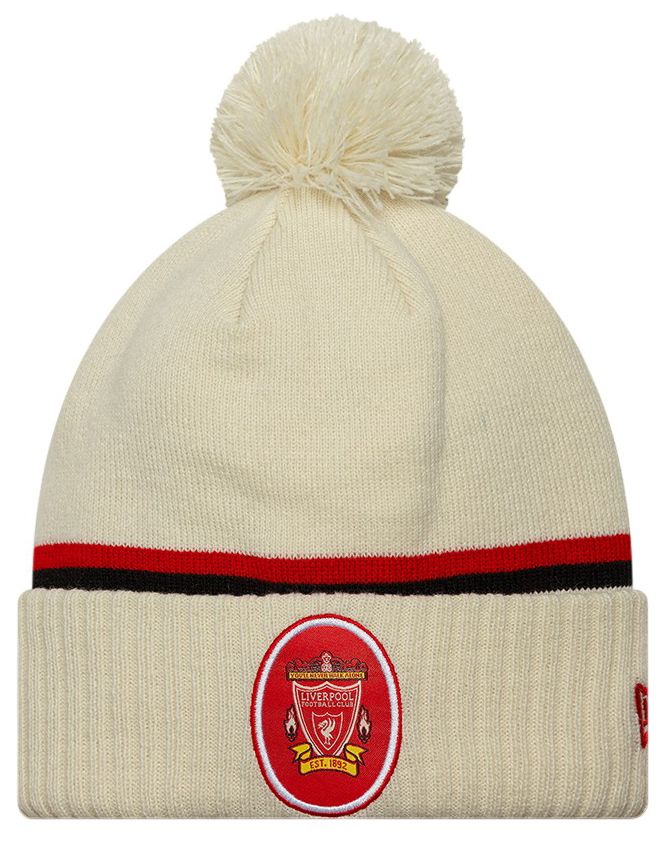 New Era Men's Liverpool Off White Pom Beanie
