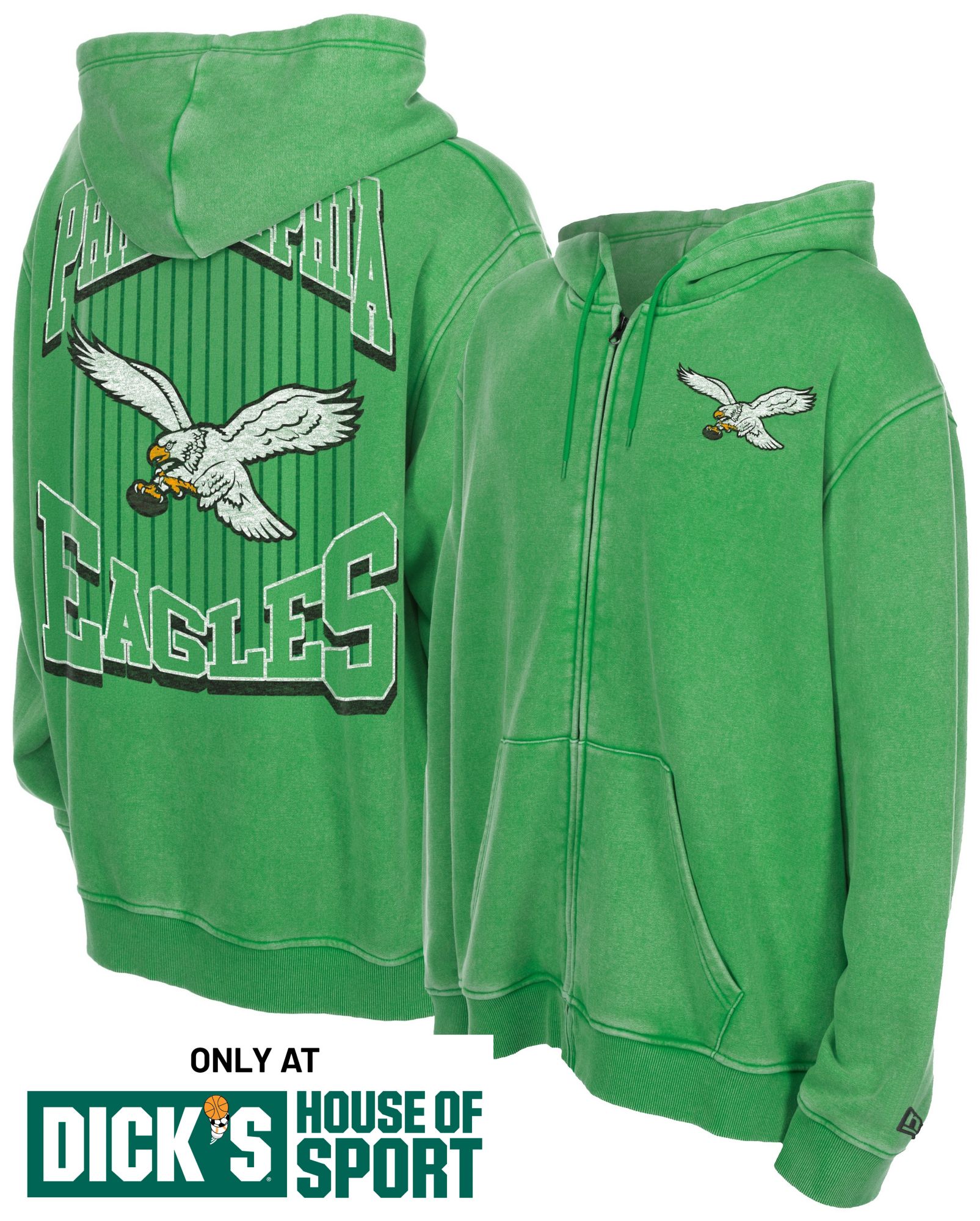 New Era Men's Philadelphia Eagles Washed Full-Zip Hoodie