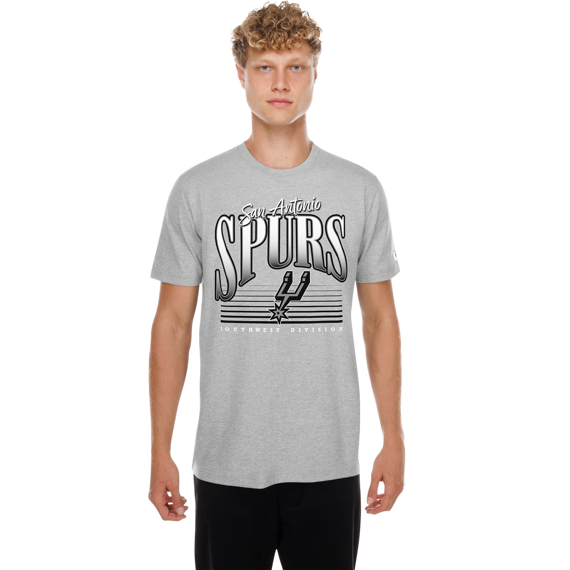 New Era Men's San Antonio Spurs Grey Logo T-Shirt