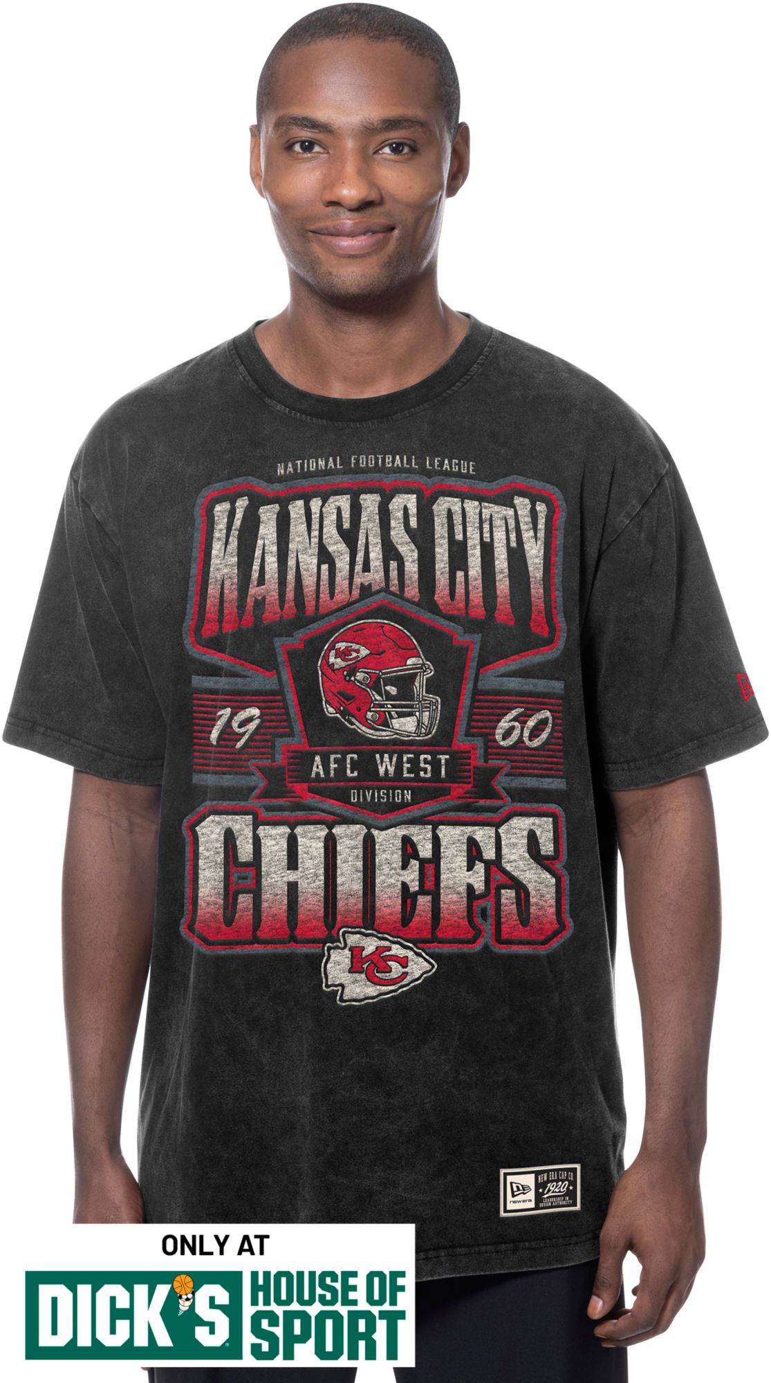 New Era Men's Kansas City Chiefs Black Washed T-Shirt