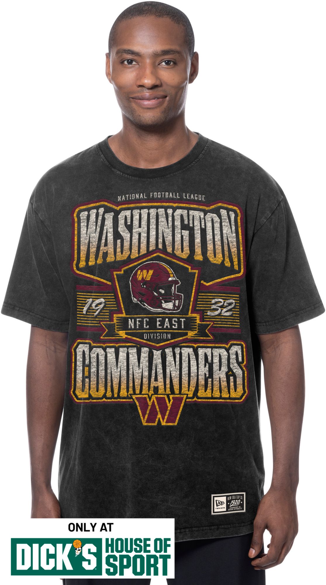New Era Men's Washington Commanders Black Washed T-Shirt