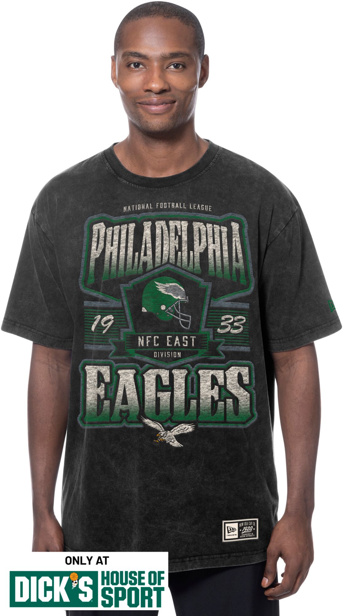 New Era Men's Philadelphia Eagles Black Washed T-Shirt
