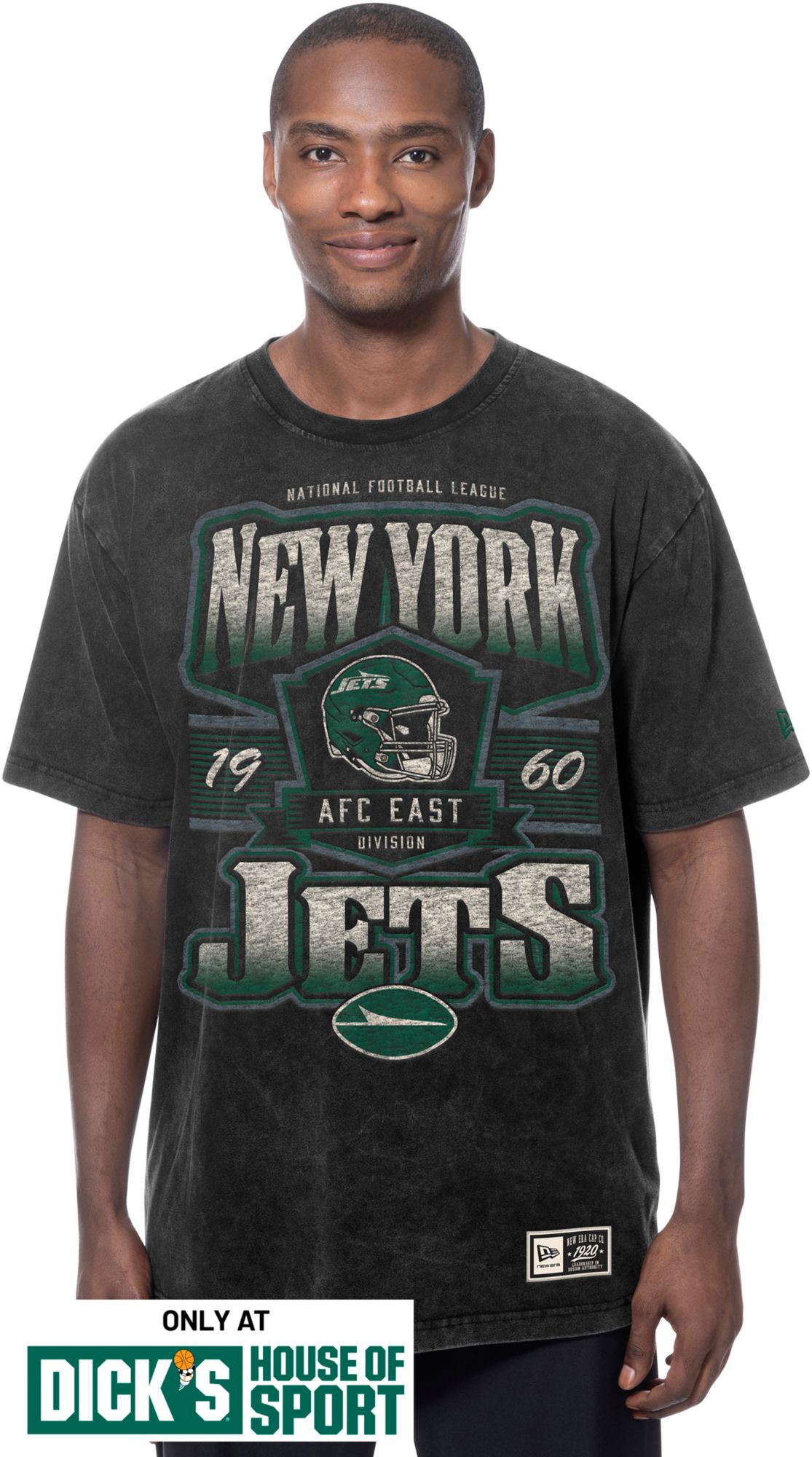 New Era Men's New York Jets Black Washed T-Shirt