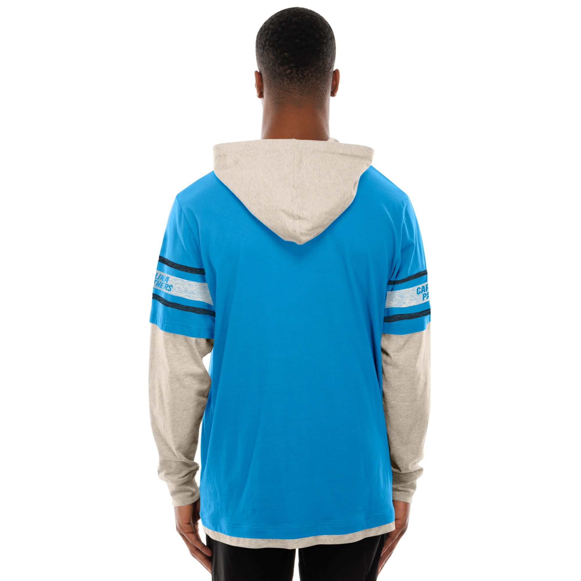 New Era Men's Carolina Panthers Blue Hooded Long Sleeve Shirt