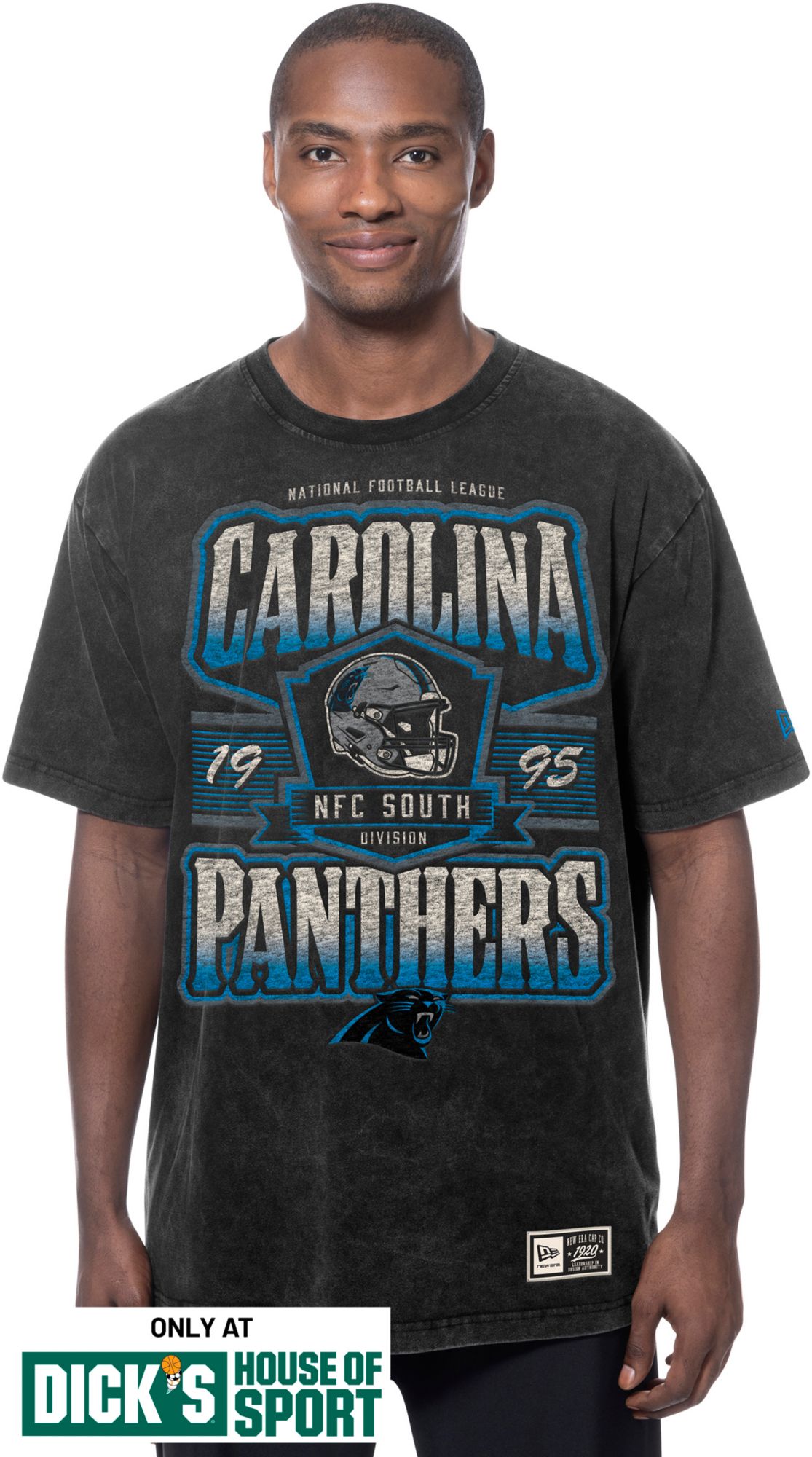 New Era Men's Carolina Panthers Black Washed T-Shirt