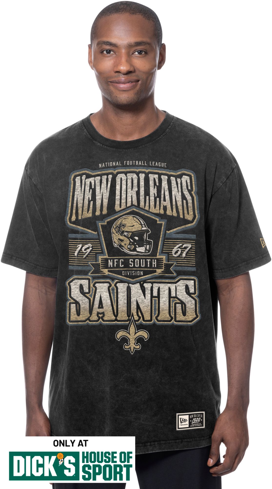 New Era Men's New Orleans Saints Black Washed T-Shirt