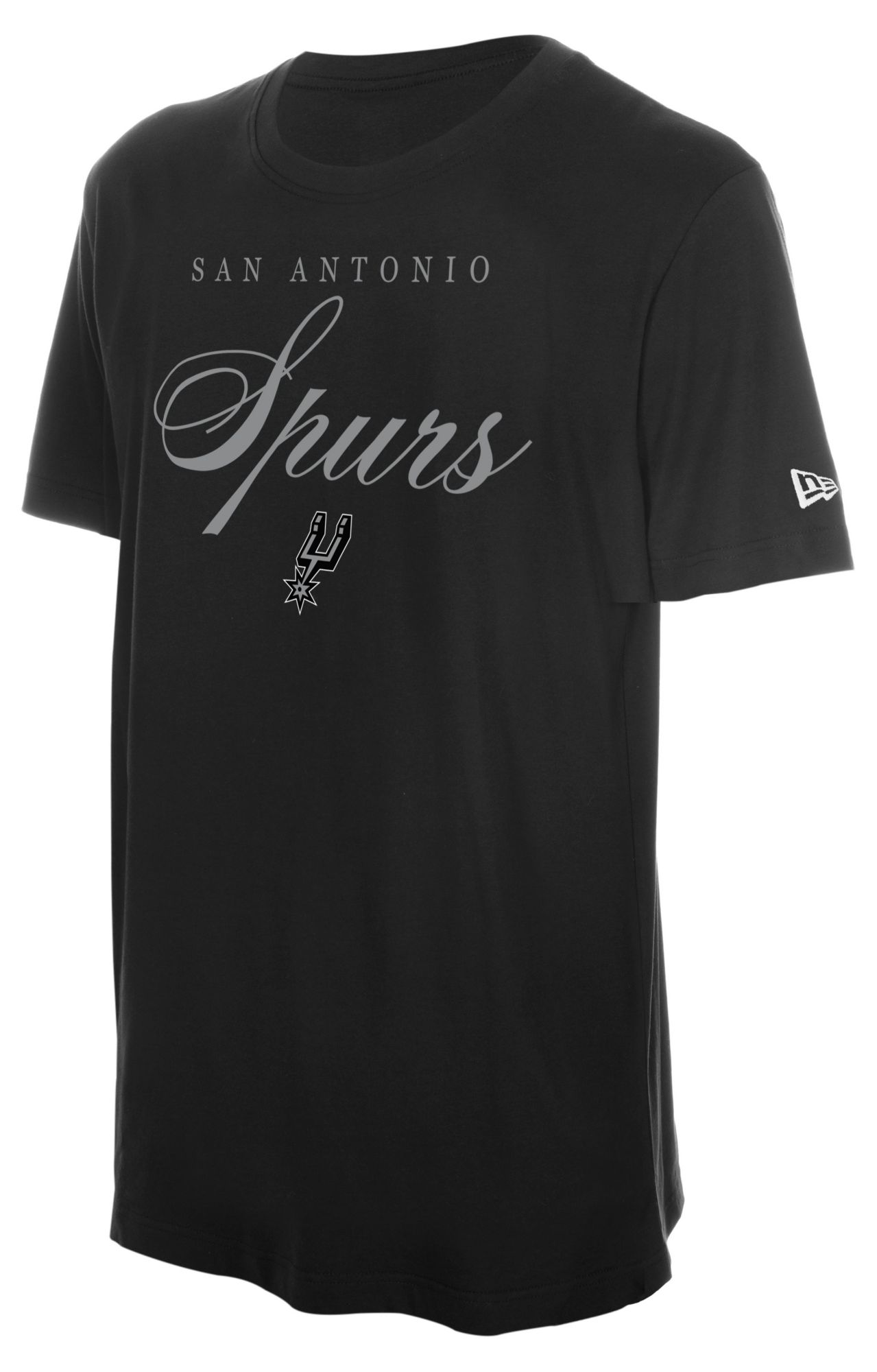 New Era Men's San Antonio Spurs Black Wordmark Script T-Shirt
