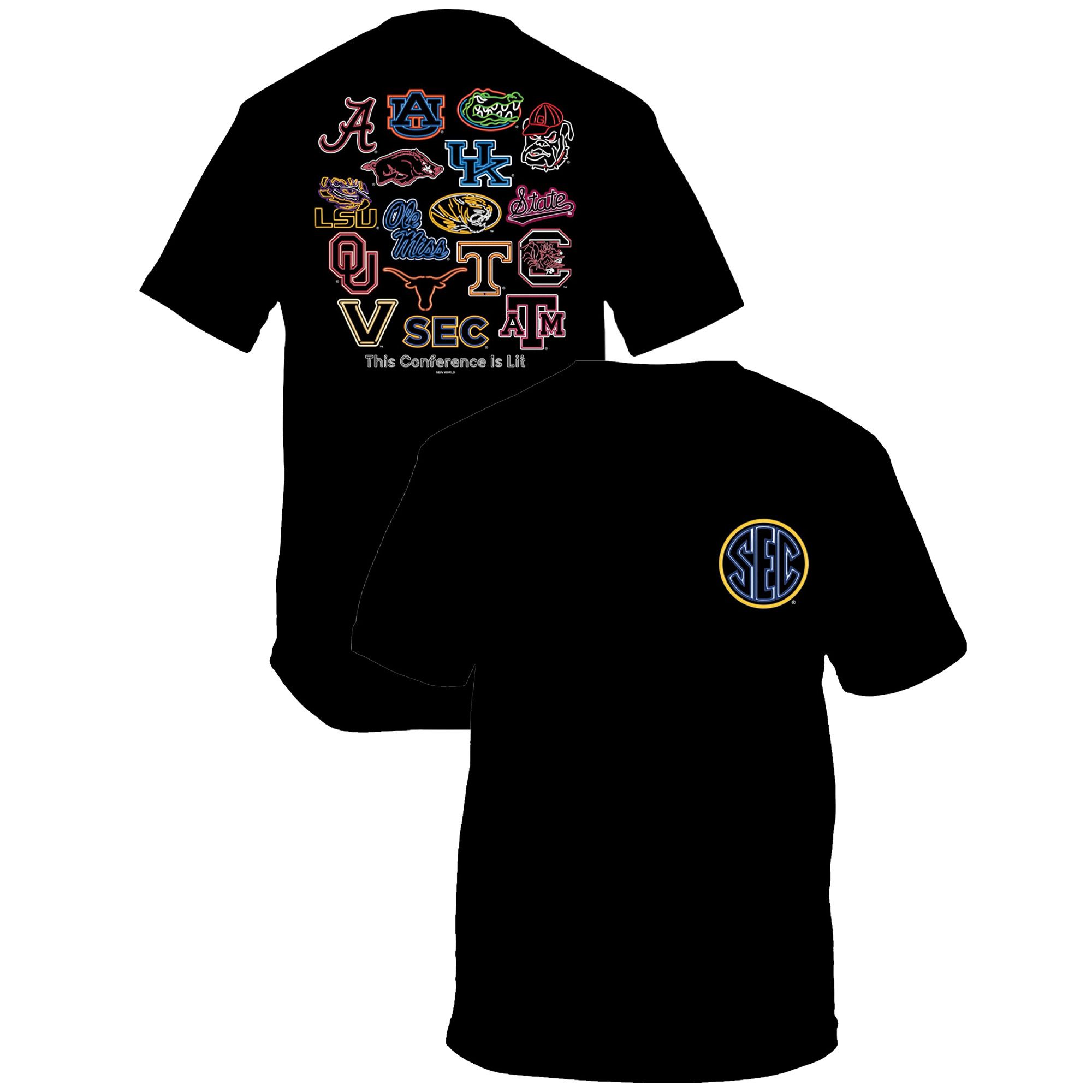 New World Graphics Men's NCAA SEC Black Neon T-Shirt