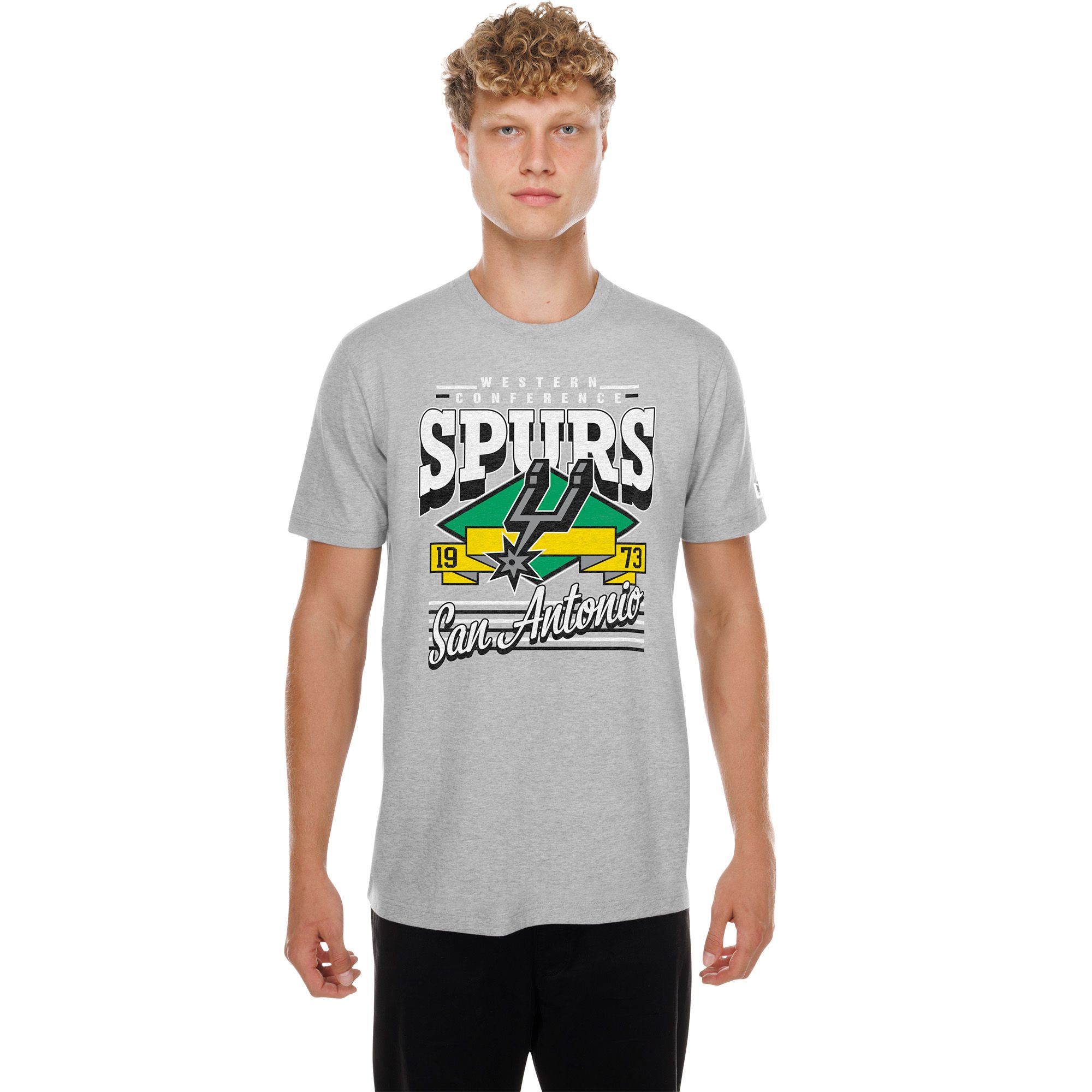 New Era Men's San Antonio Spurs Grey Graphic T-Shirt