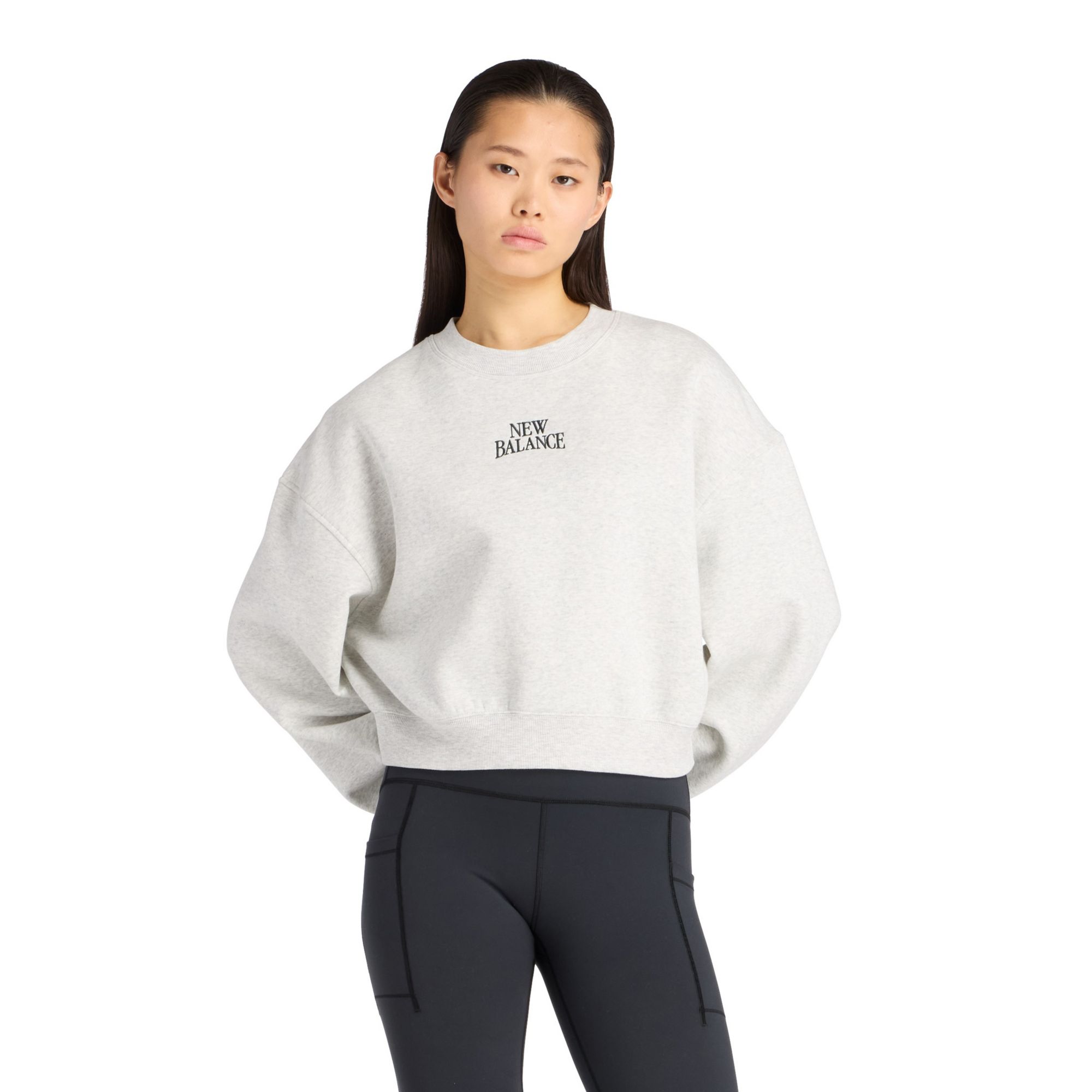 New Balance Women's Trackside Fleece Crew Ash Heather thumbnail