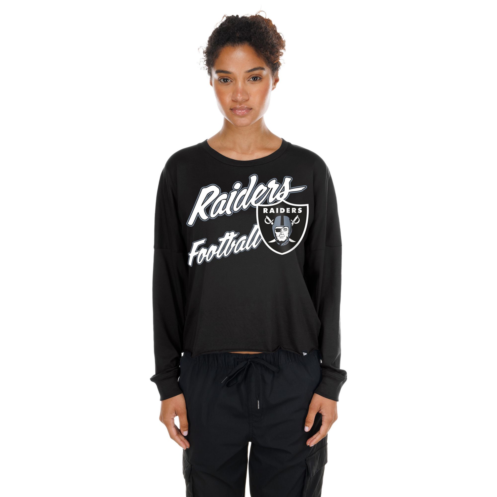 New Era Women's Las Vegas Raiders Black Fan Script Long Sleeve Shirt