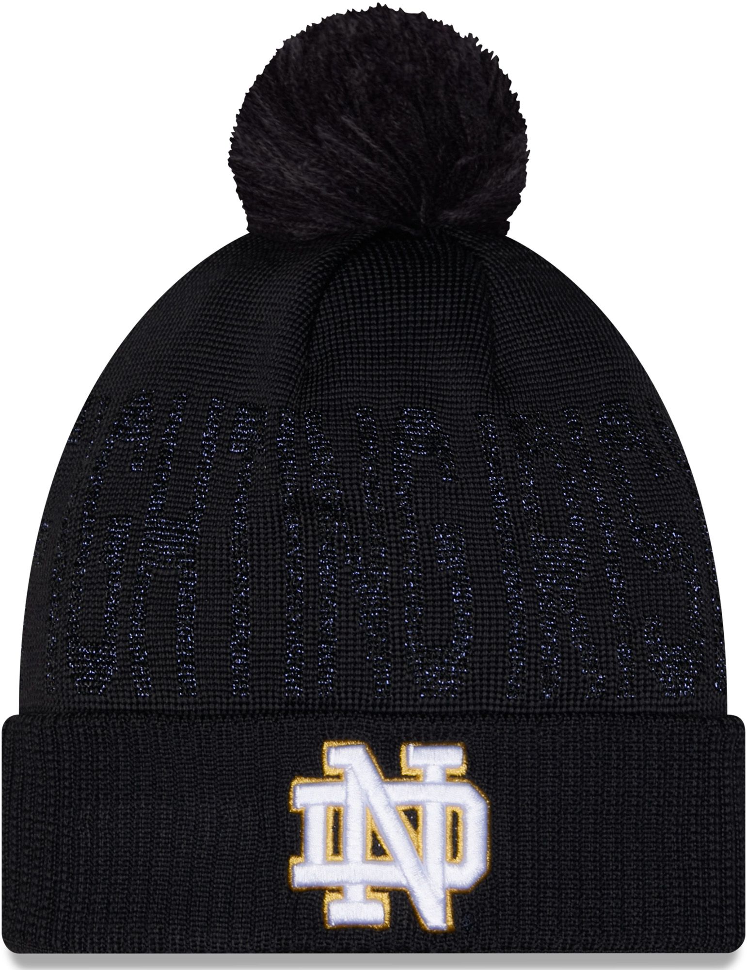 New Era Notre Dame Shimmer Pom Knit Beanie