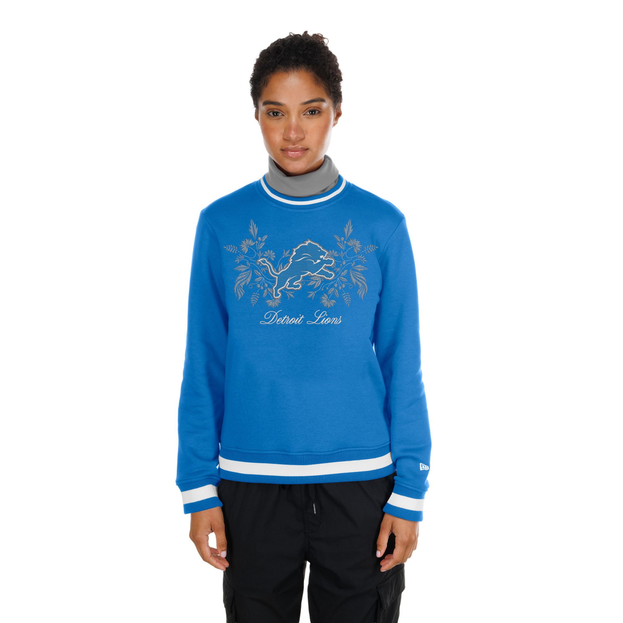 New Era Women's Detroit Lions Embroidered Crewneck Sweatshirt
