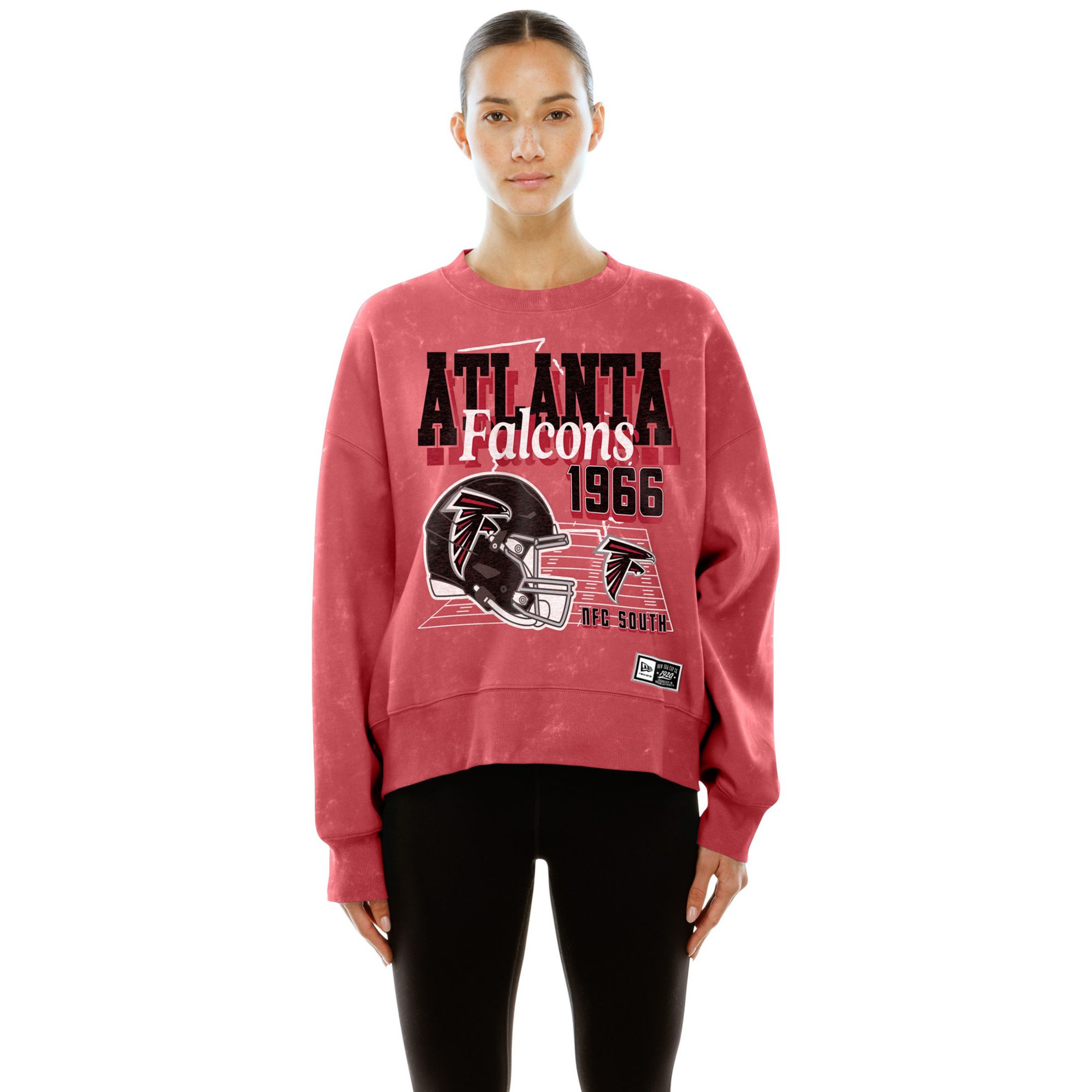 New Era Women's Atlanta Falcons Washed Raglan Crewneck Sweatshirt