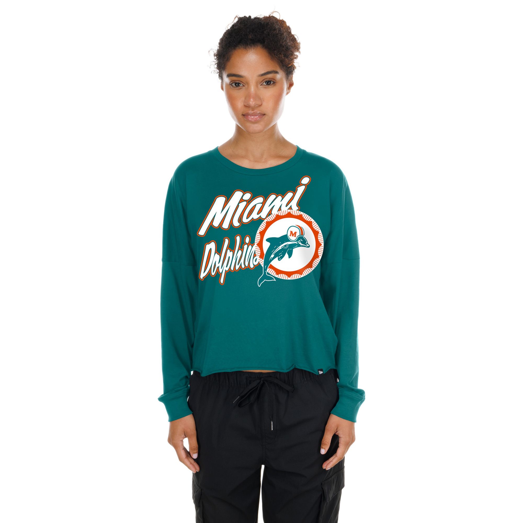 New Era Women's Miami Dolphins Fan Script Long Sleeve Shirt