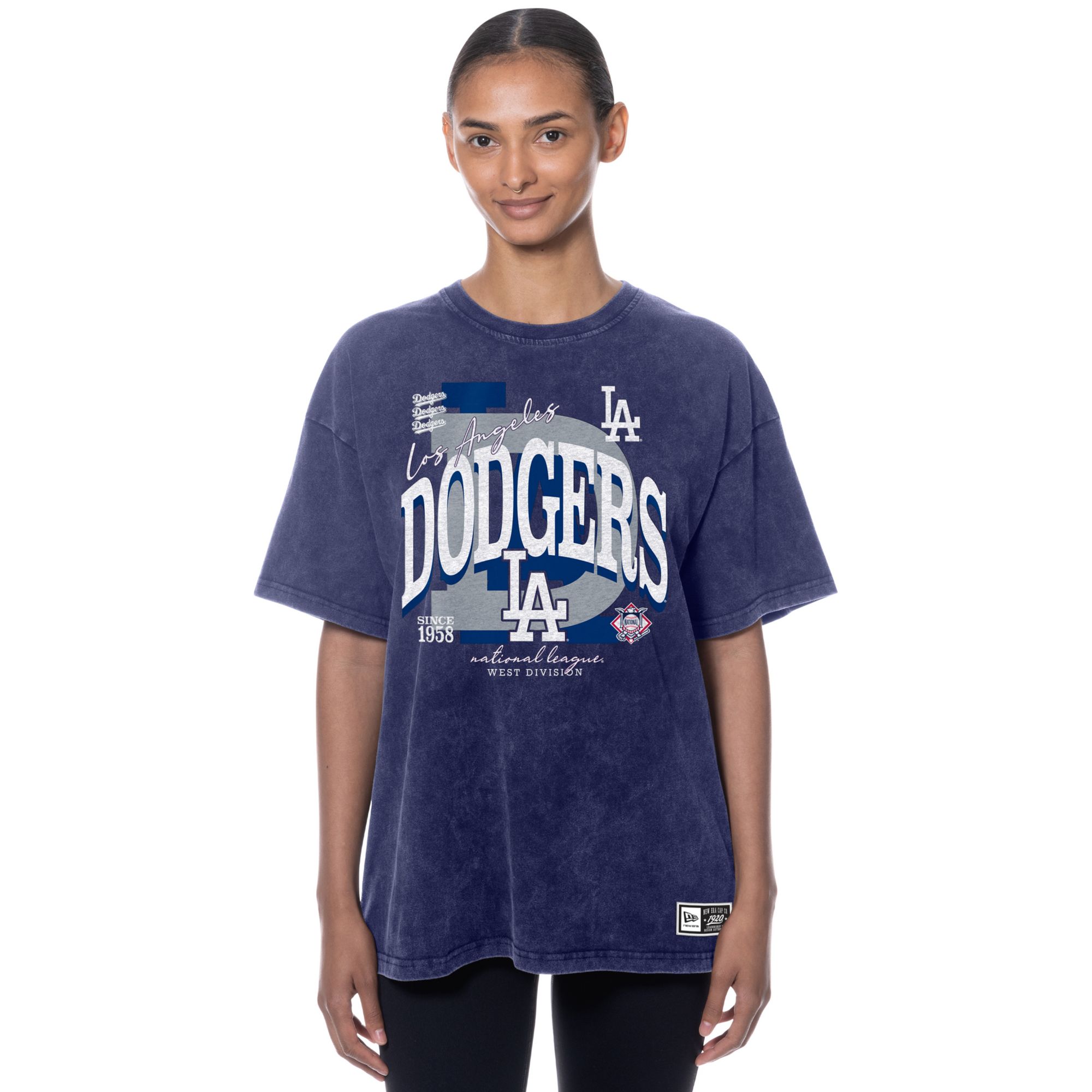 New Era Women's Los Angeles Dodgers Blue Throwback Enzyme T-Shirt