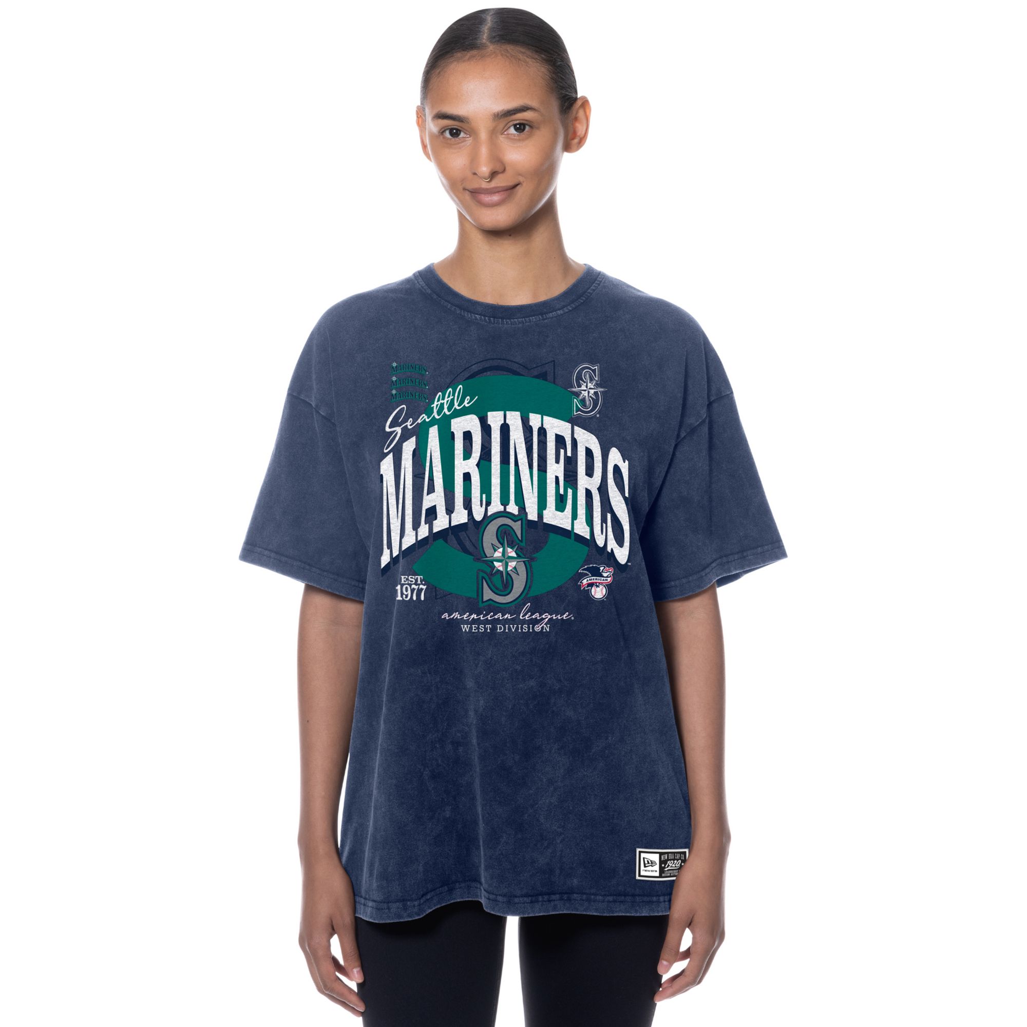 New Era Women's Seattle Mariners Navy Throwback Enzyme T-Shirt