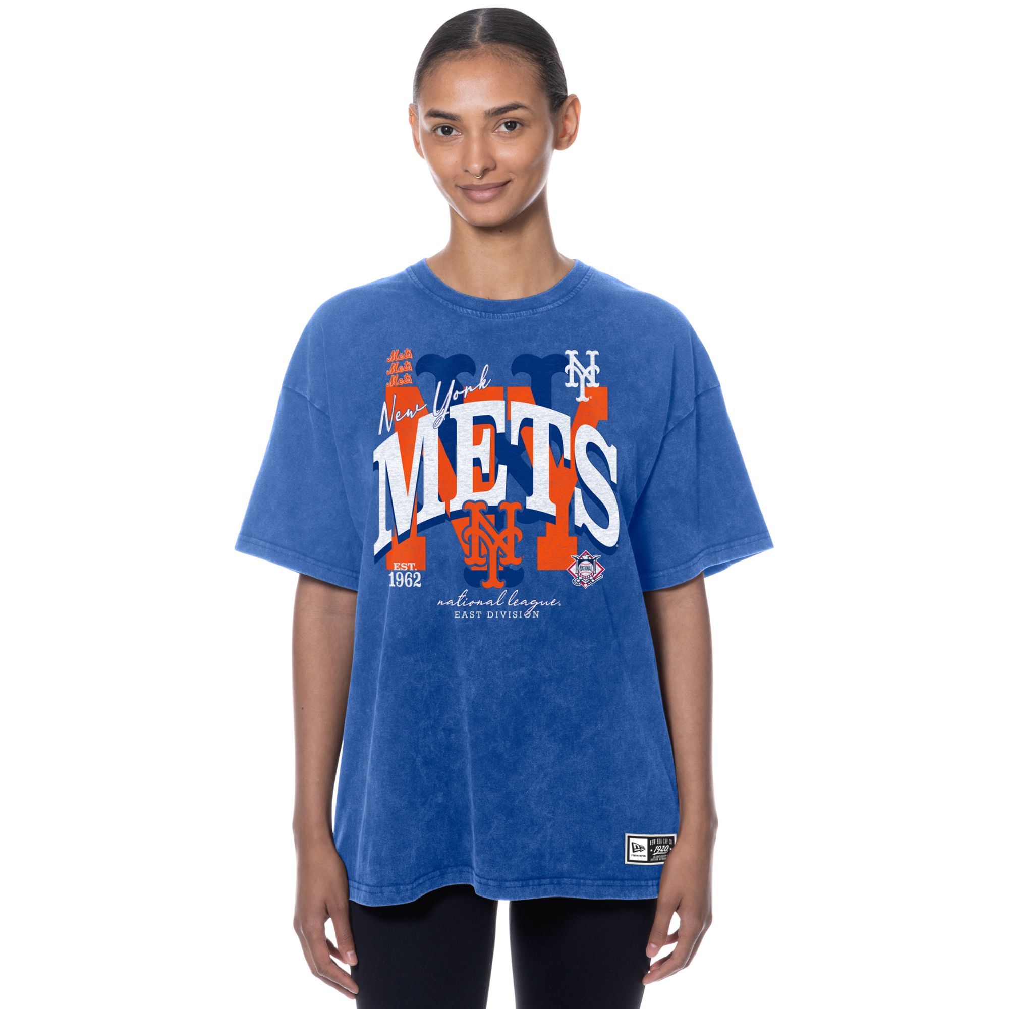 New Era Women's New York Mets Blue Throwback Enzyme T-Shirt