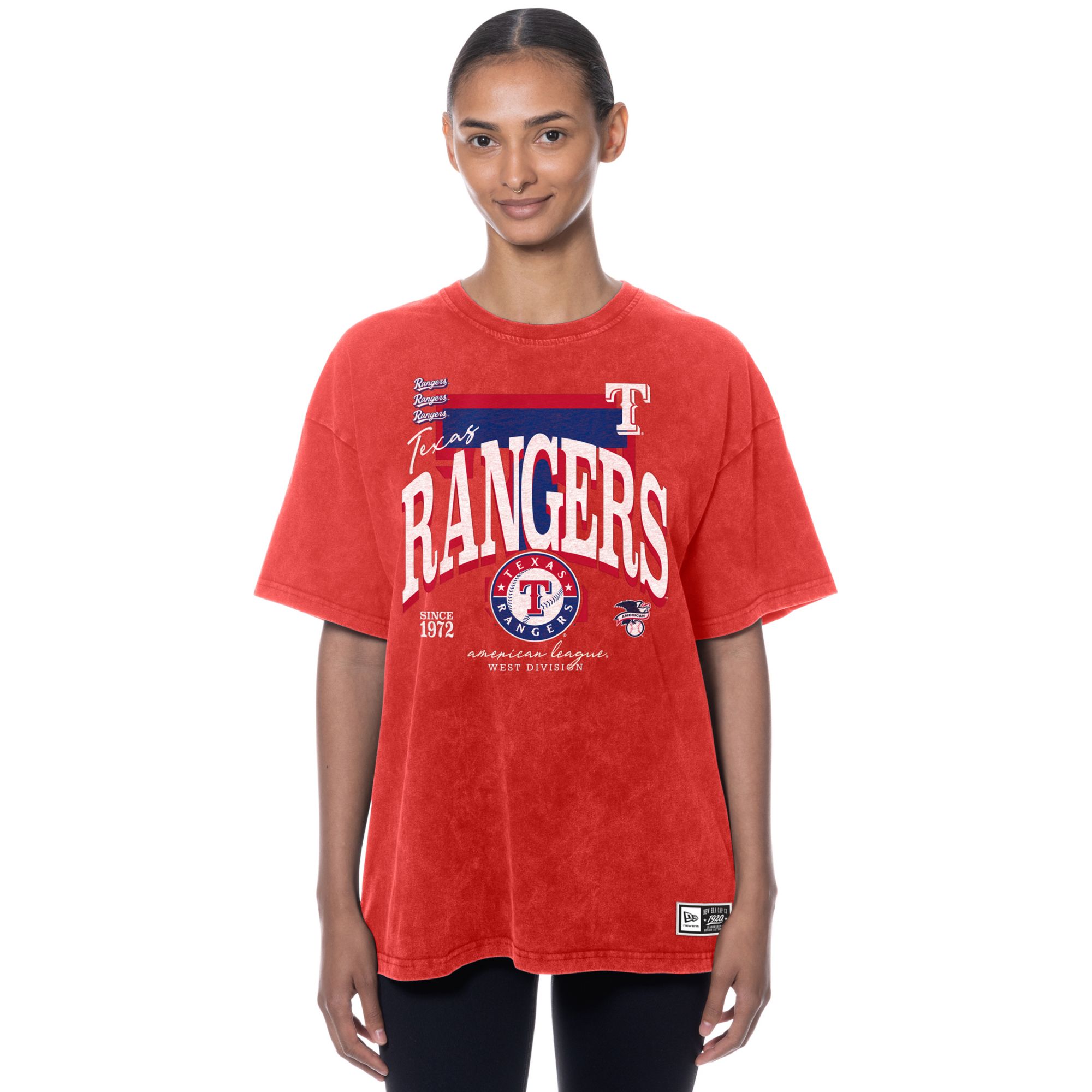 New Era Women's Texas Rangers Red Throwback Enzyme T-Shirt