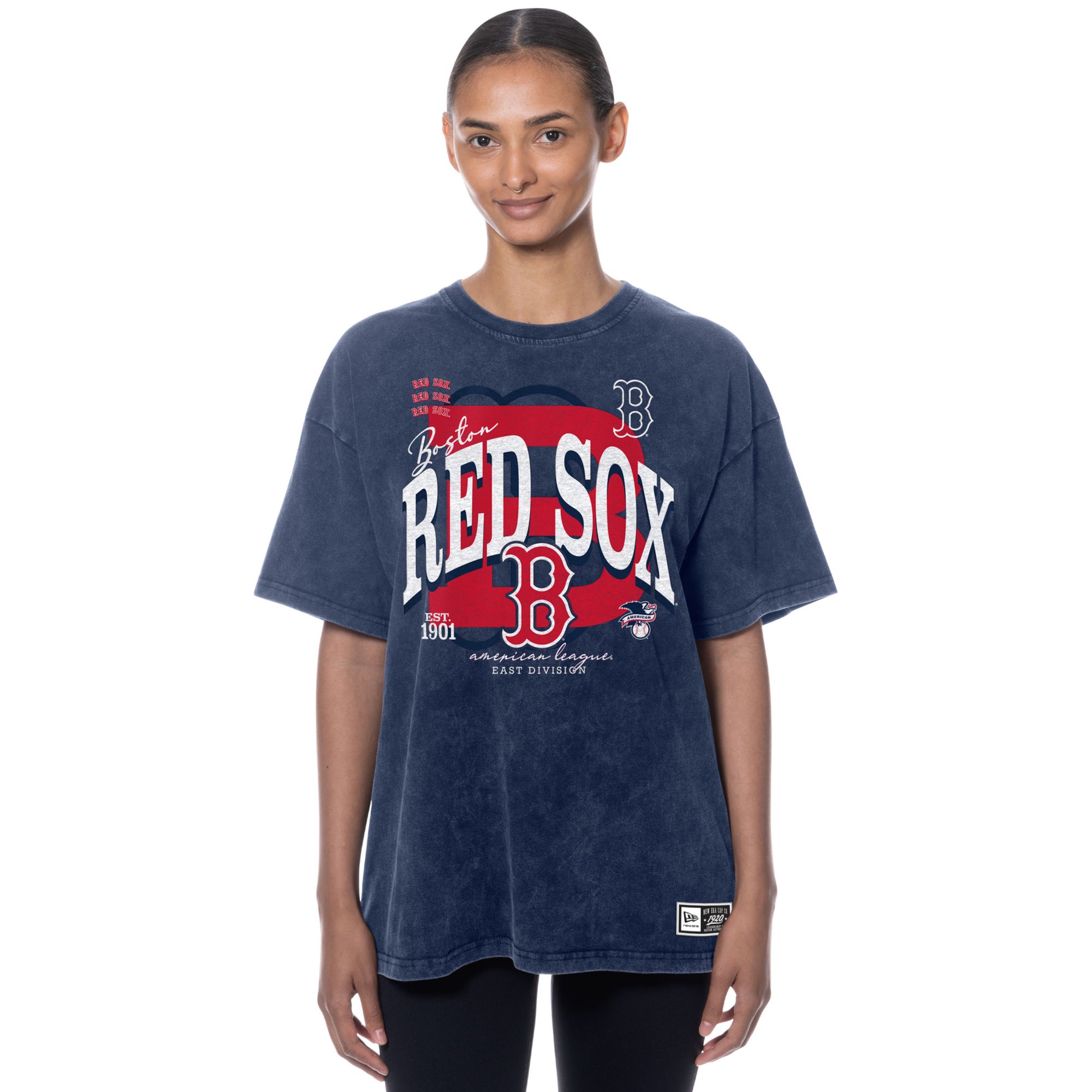 New Era Women's Boston Red Sox Navy Throwback Enzyme T-Shirt