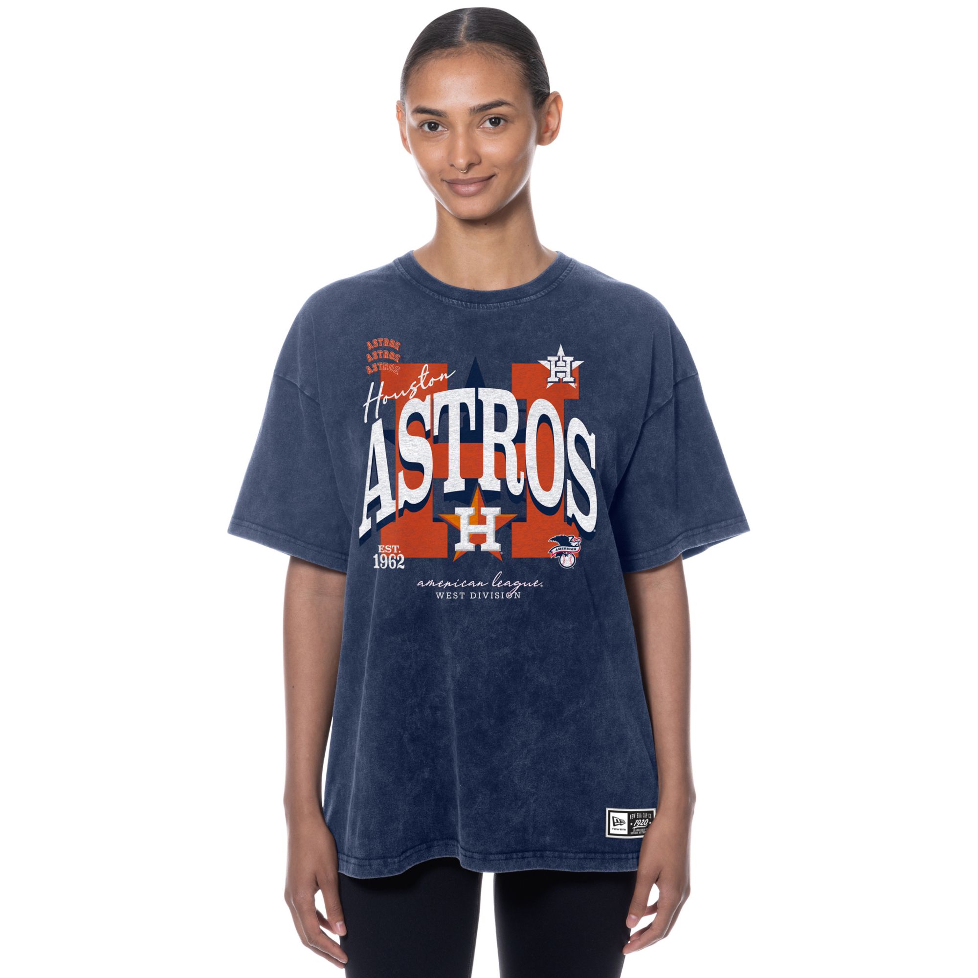 New Era Women's Houston Astros Navy Throwback Enzyme T-Shirt