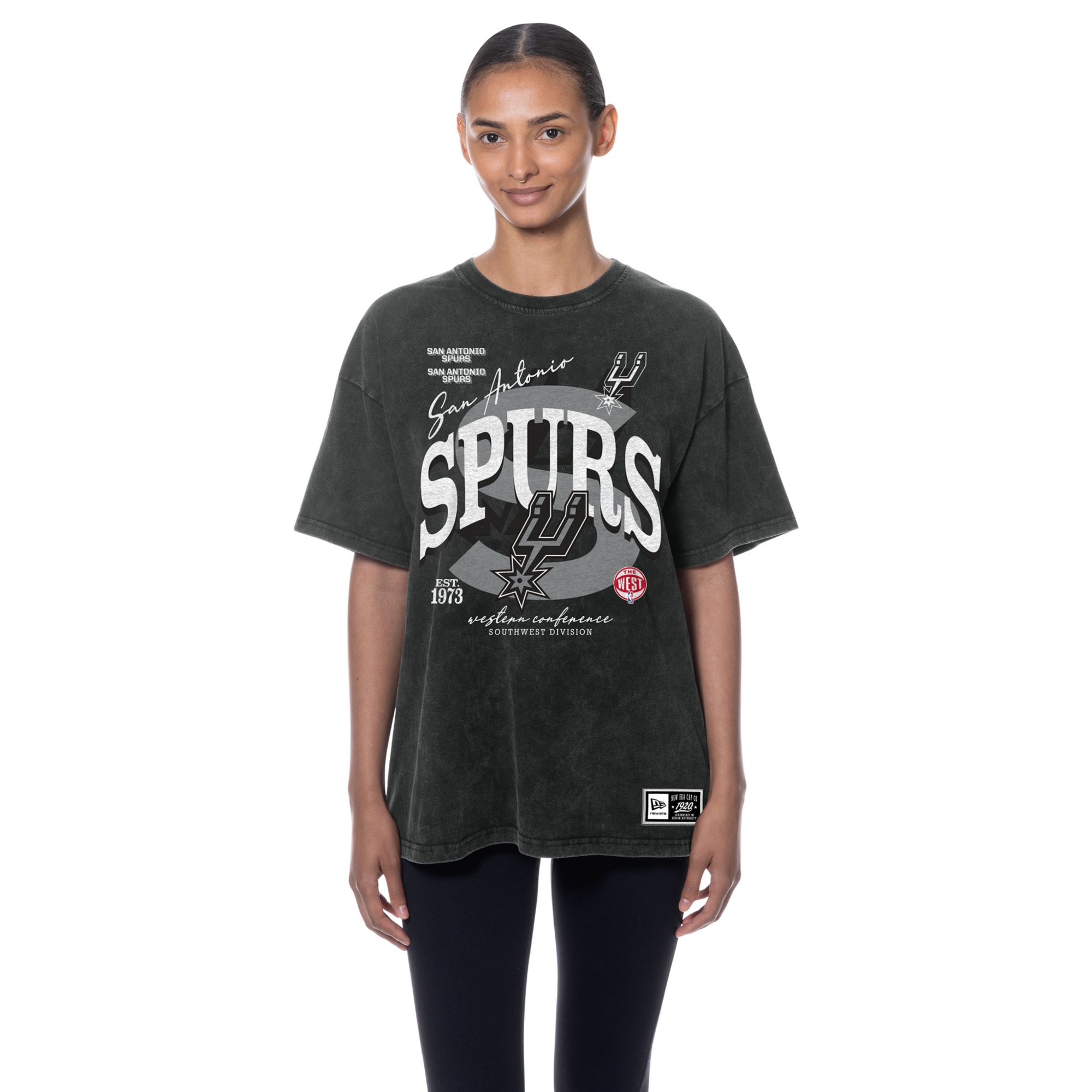 New Era Women's San Antonio Spurs Black T-Shirt