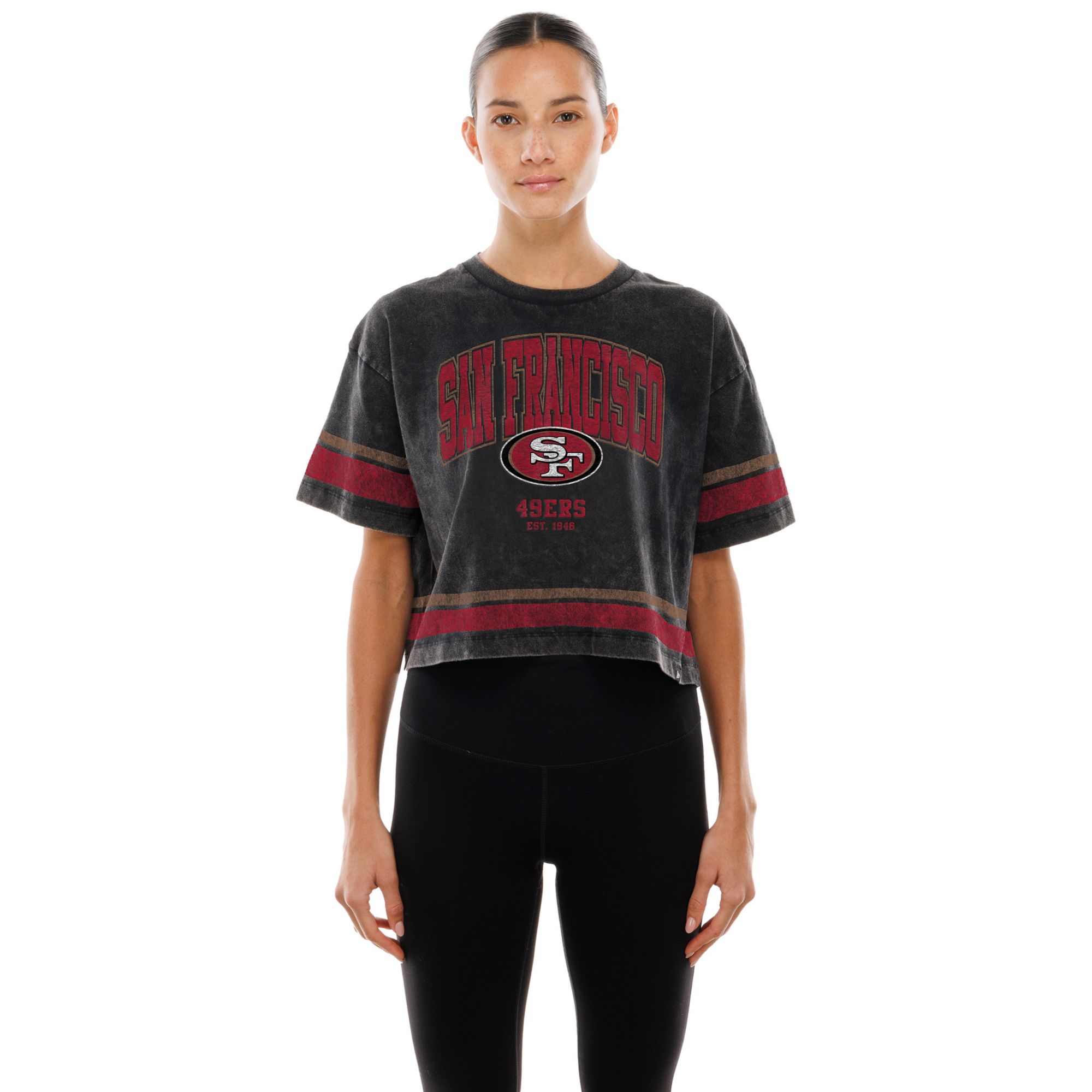 New Era Women's San Francisco 49ers Black Sport Boxy T-Shirt