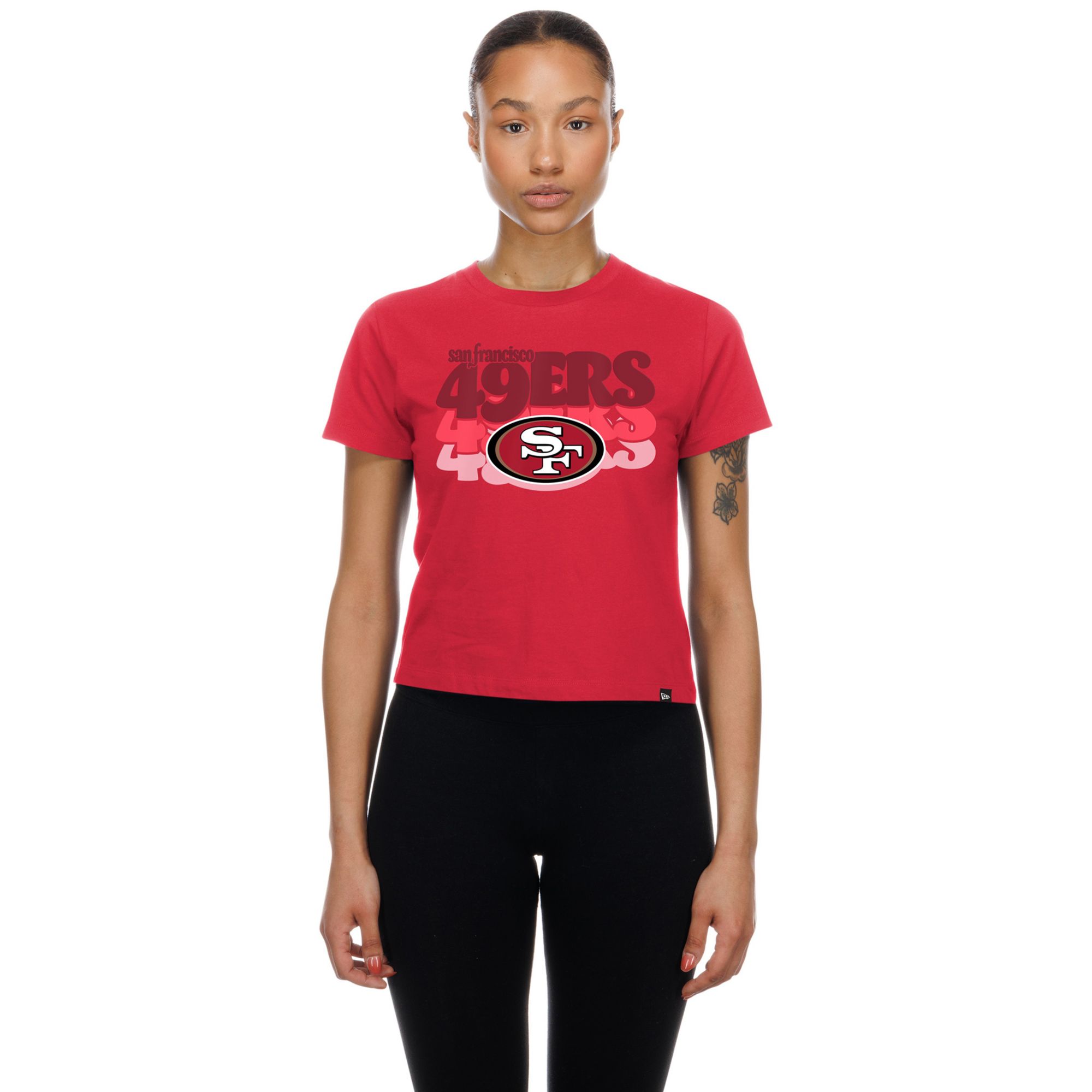 New Era Women's San Francisco 49ers Red Fan Shrunken T-Shirt