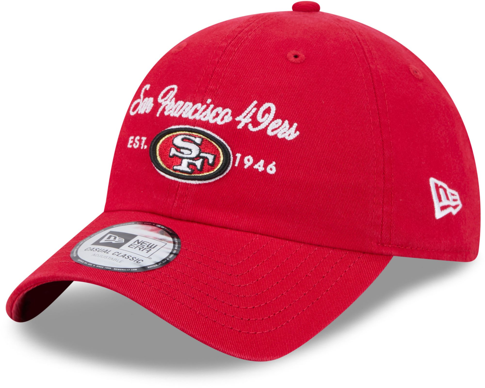 New Era Women's San Francisco 49ers Red Script Casual Classic Adjustable Hat