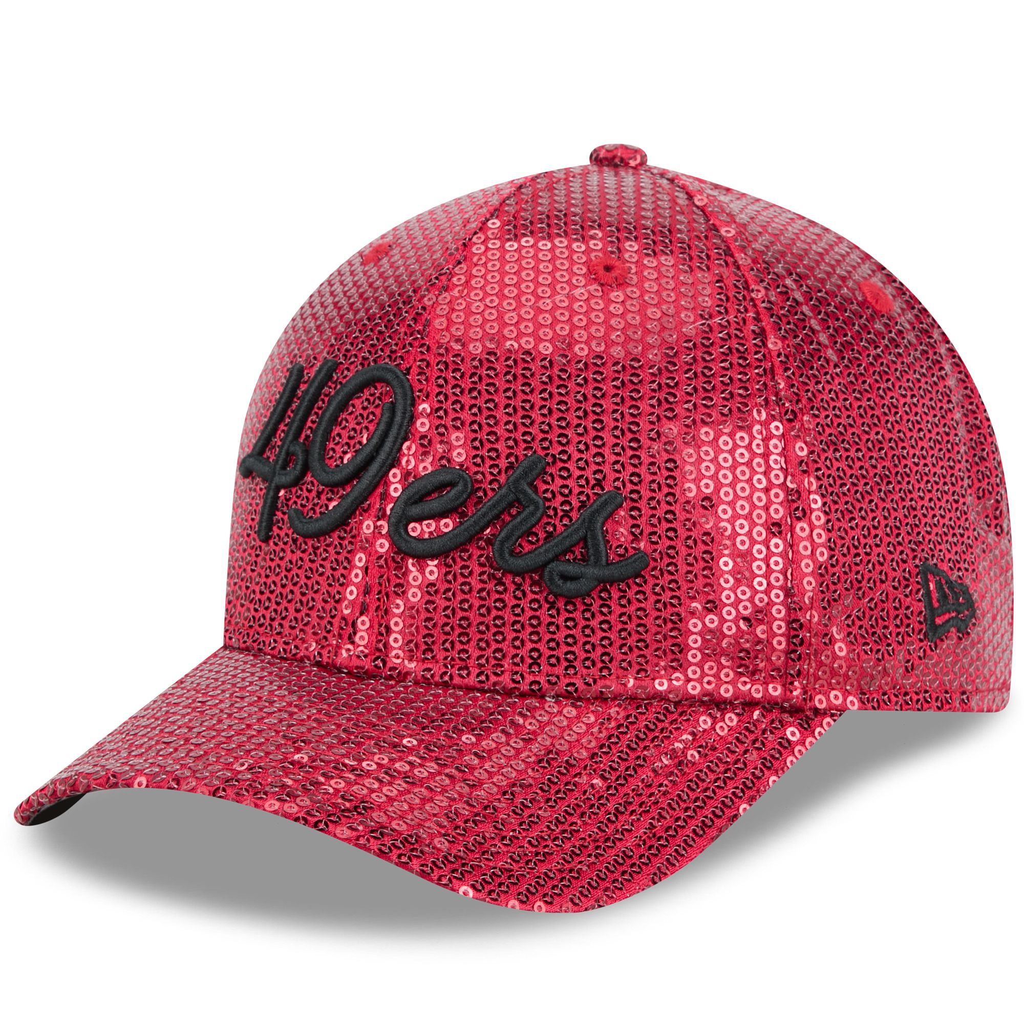 New Era Women's San Francisco 49ers Red Sequin Script 9Forty Adjustable Hat