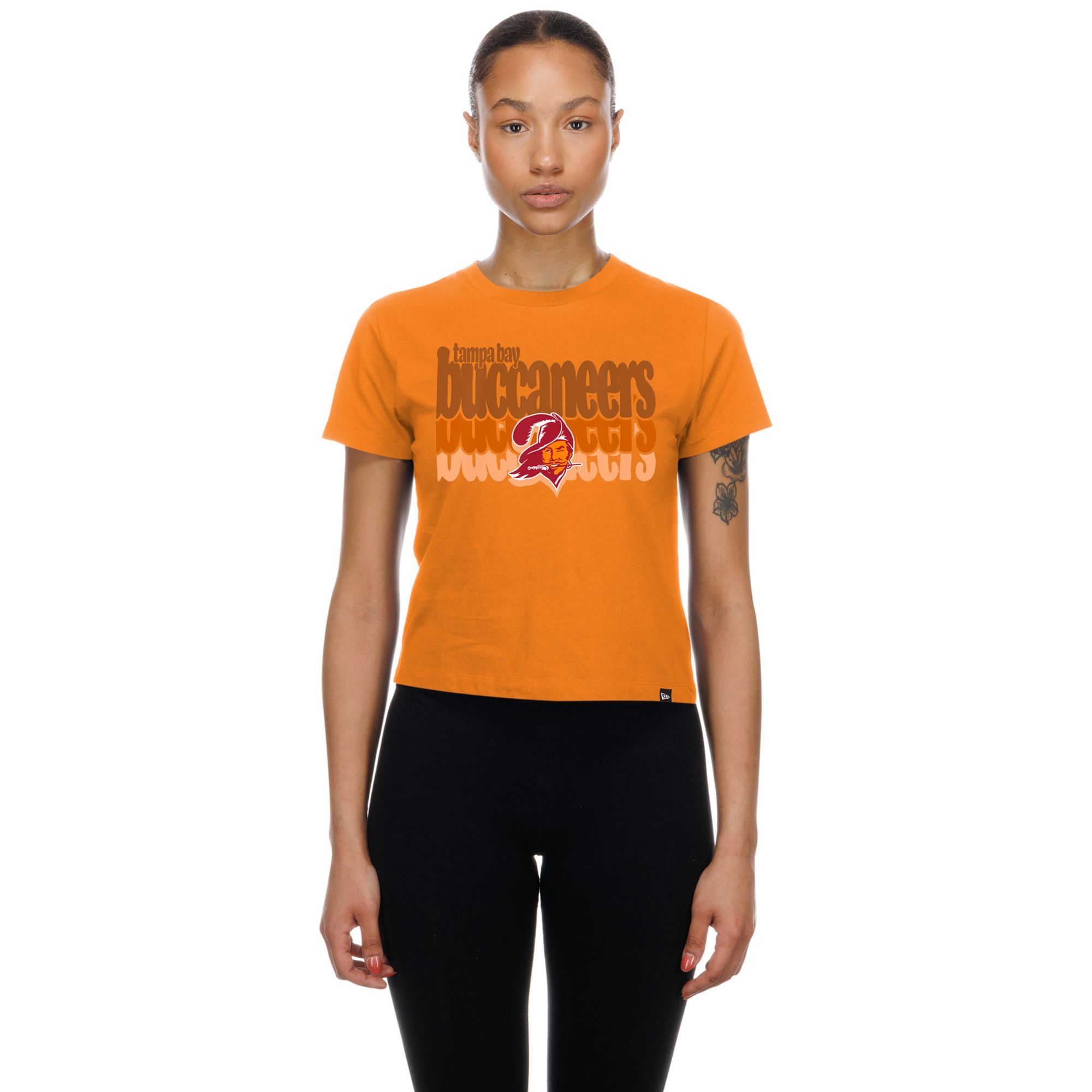 New Era Women's Tampa Bay Buccaneers Orange Fan Shrunken T-Shirt